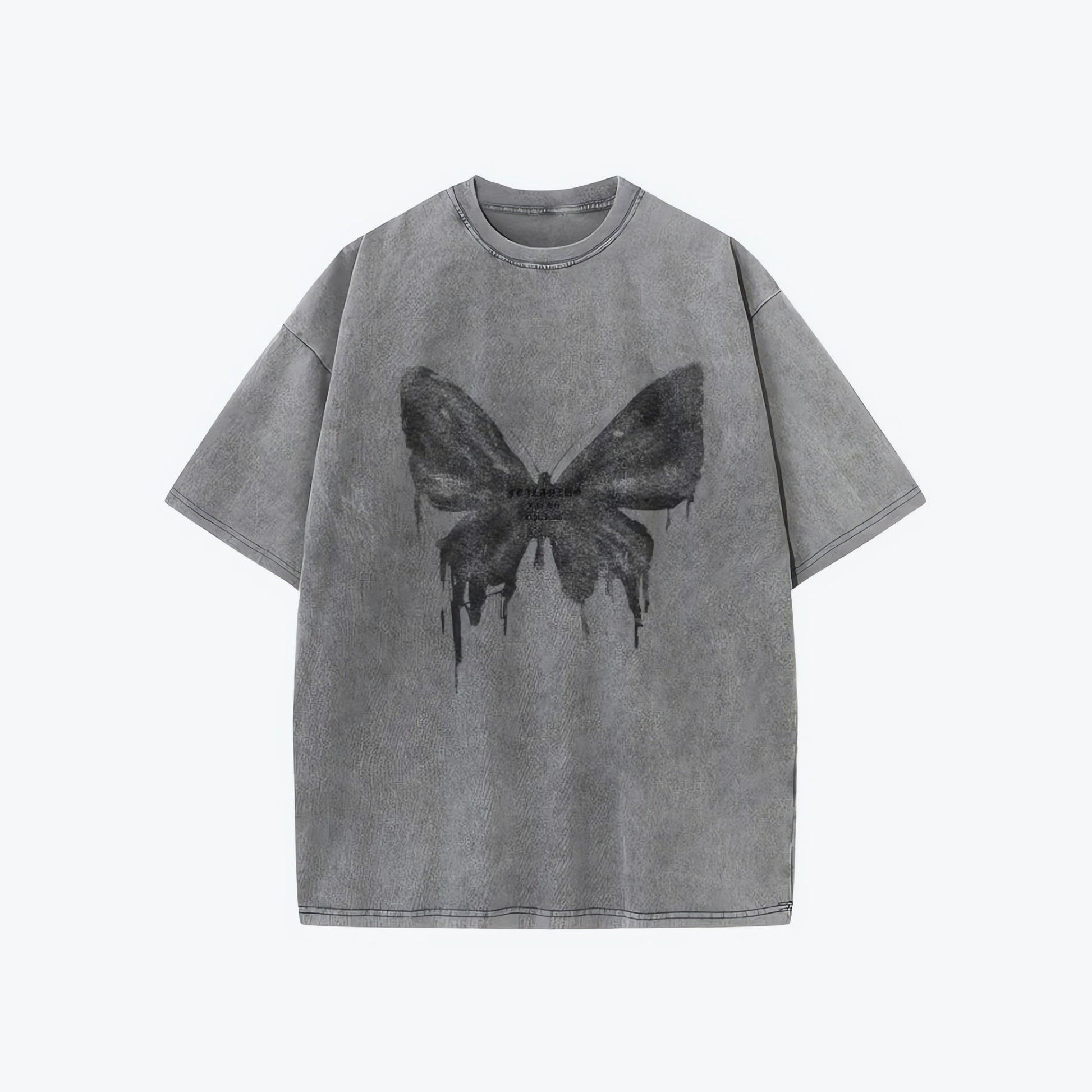 Grunge Distressed Butterfly Tee - KAYSMAR