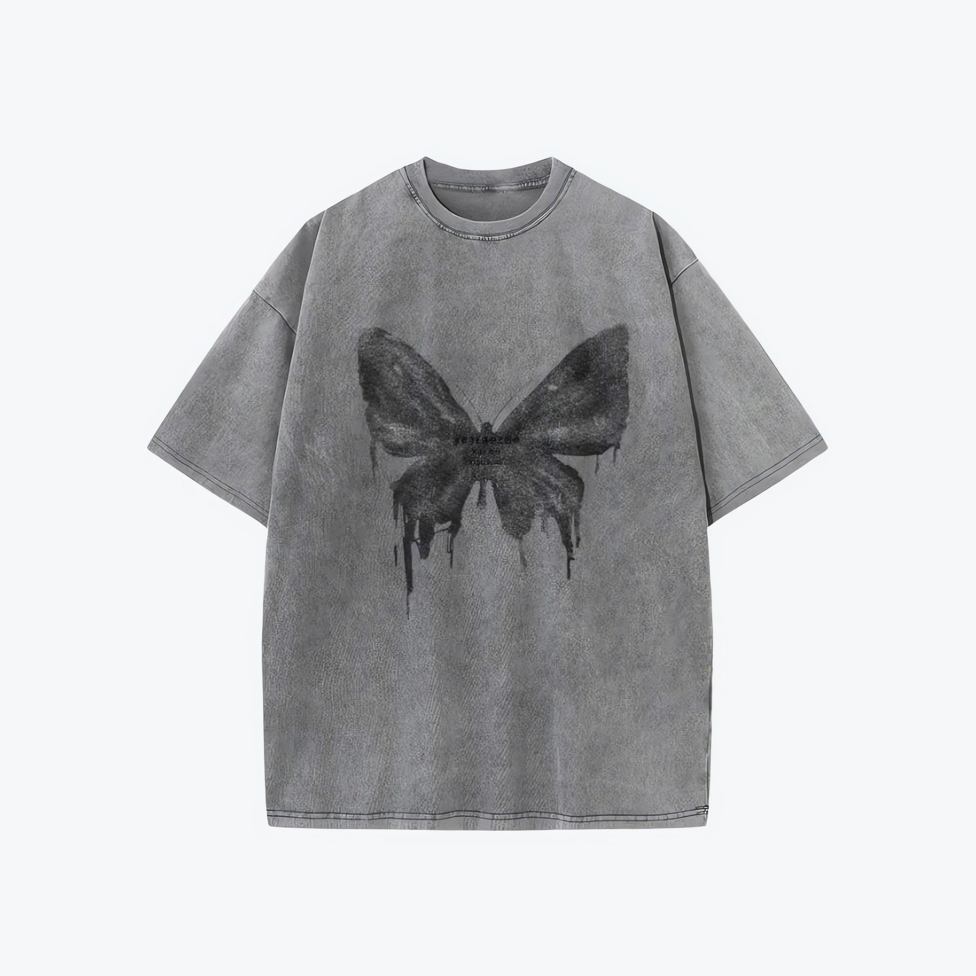 Grunge Distressed Butterfly Tee - KAYSMAR