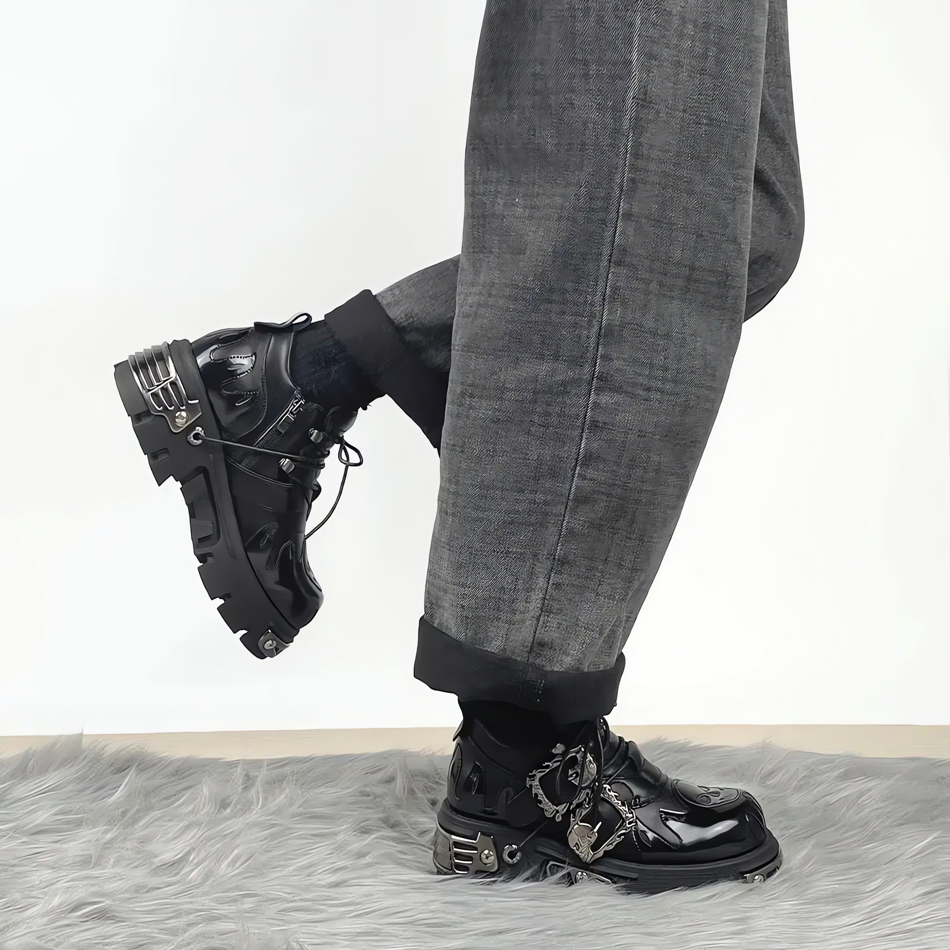 Grunge Fire Chunky Platform Shoes - KAYSMAR