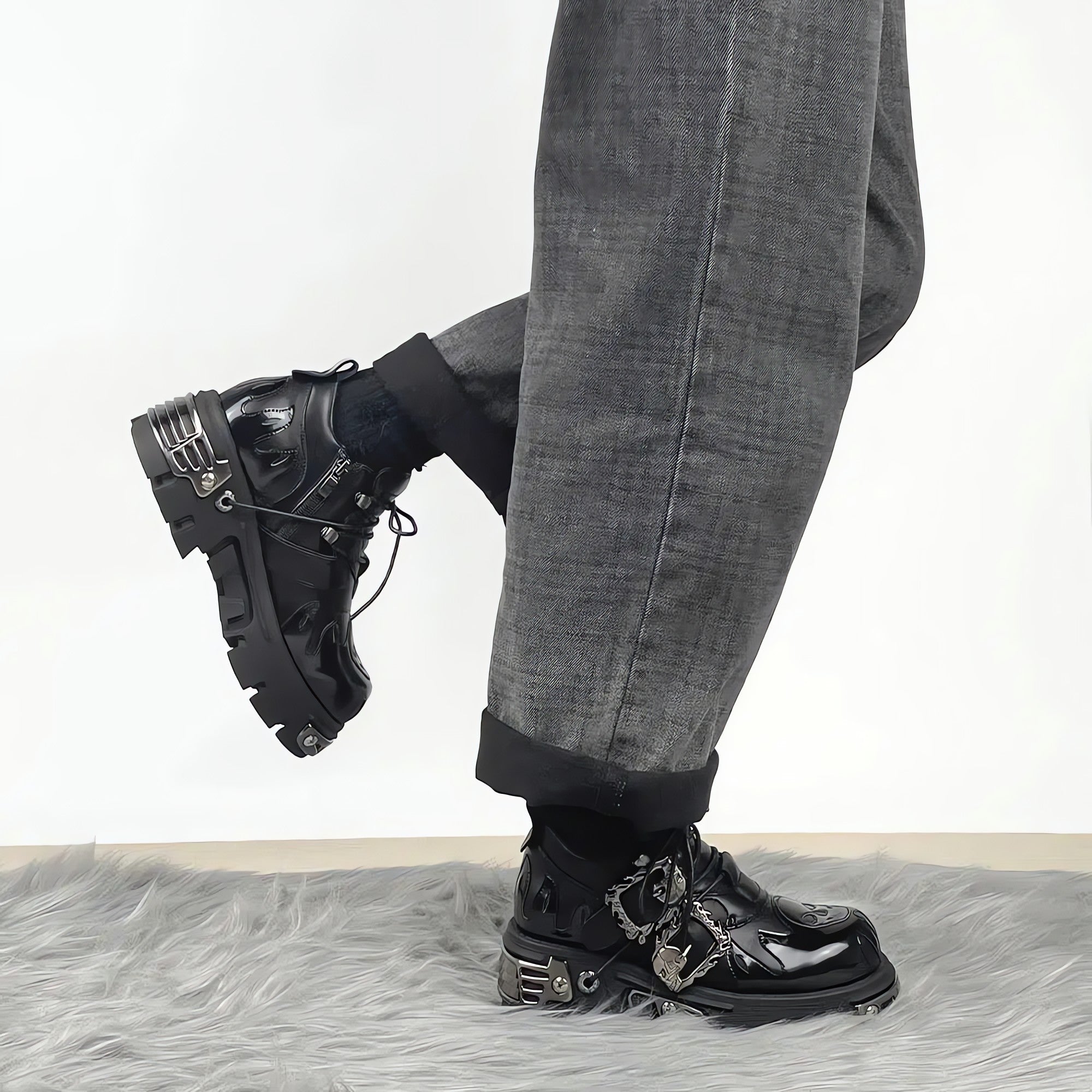 Grunge Fire Chunky Platform Shoes - KAYSMAR