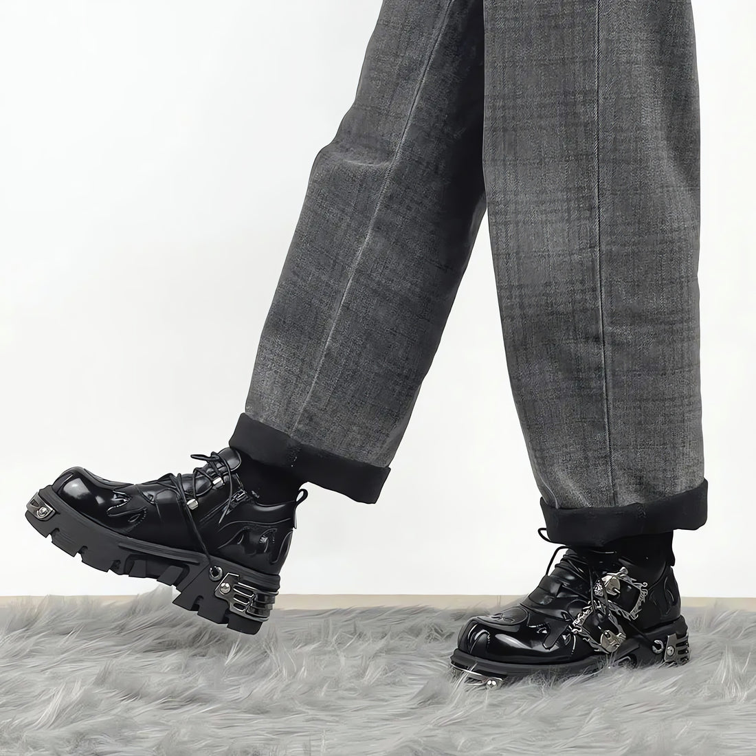 Grunge Fire Chunky Platform Shoes - KAYSMAR