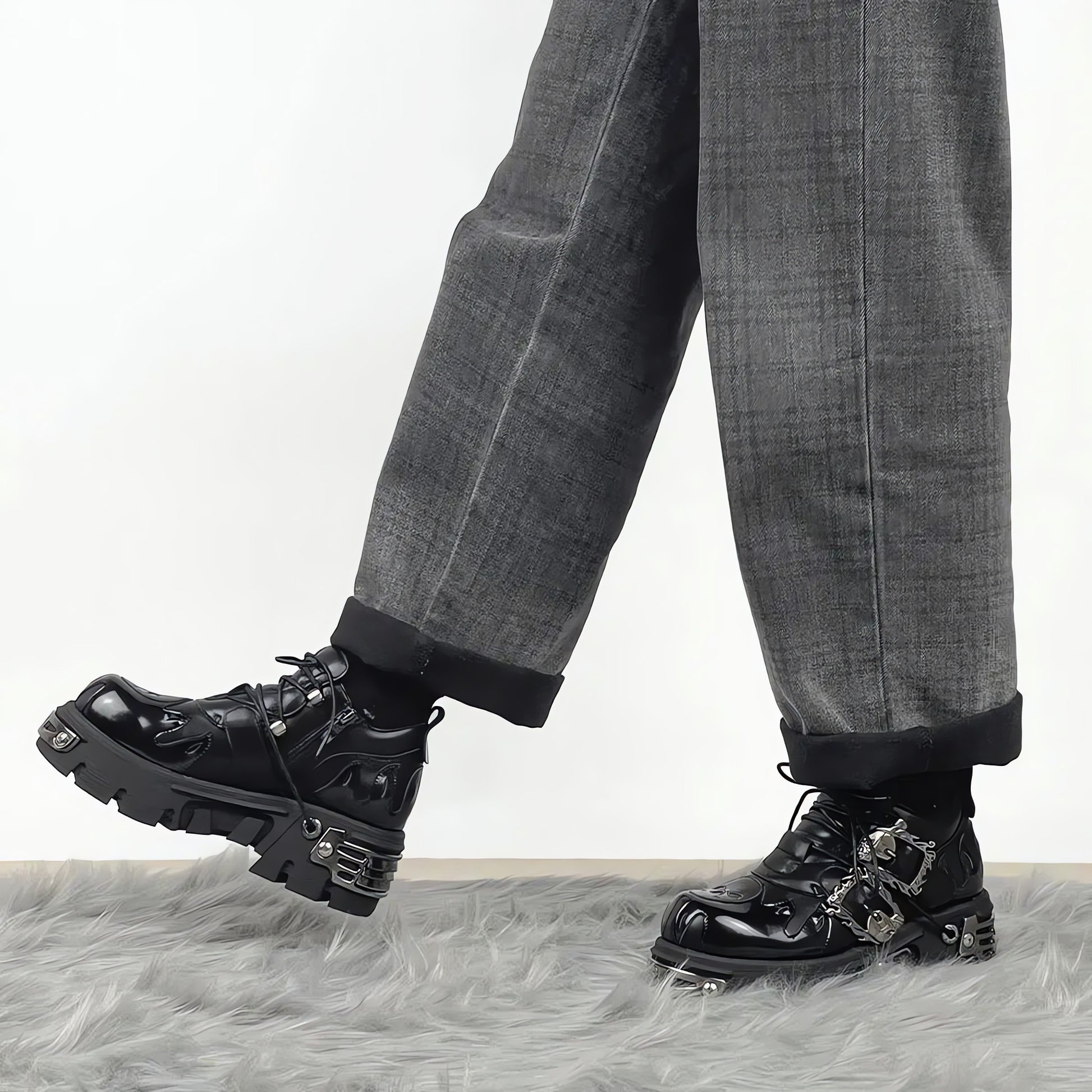 Grunge Fire Chunky Platform Shoes - KAYSMAR