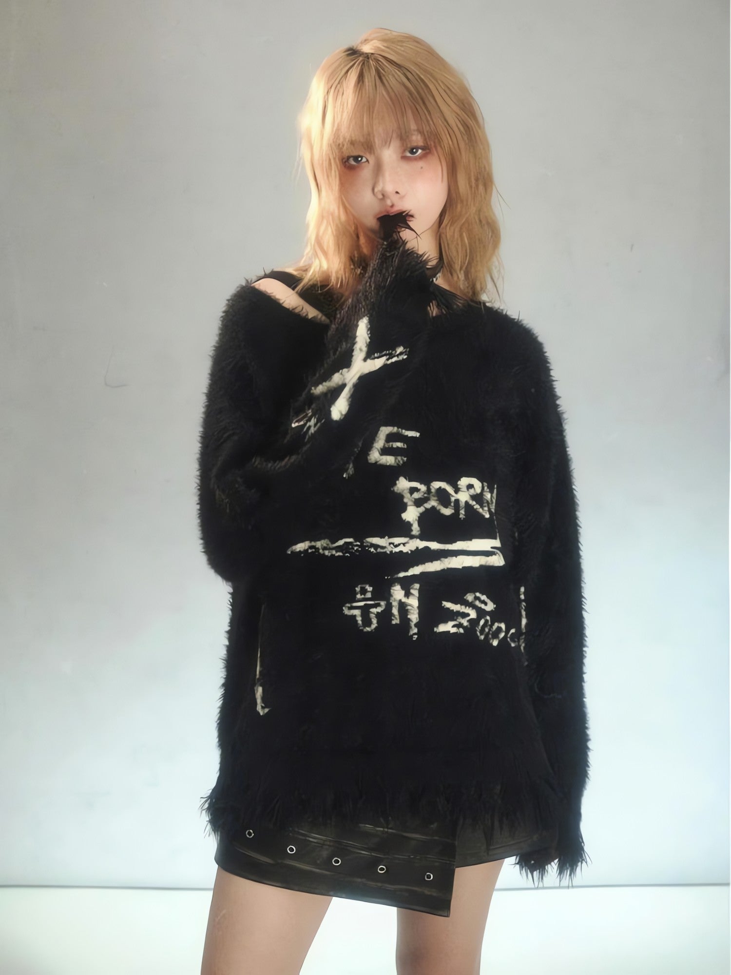 Grunge Fluffy Knitted Sweater - KAYSMAR