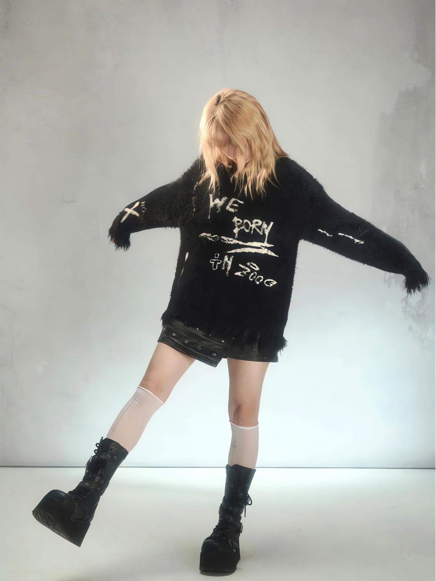 Grunge Fluffy Knitted Sweater - KAYSMAR