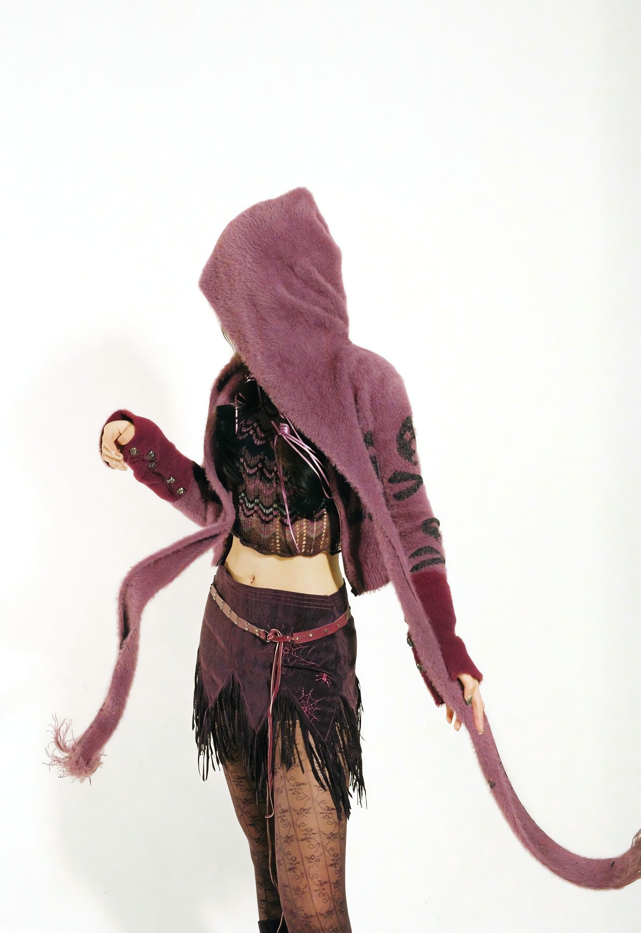 Grunge Gothic Skull Hooded Cardigan - KAYSMAR