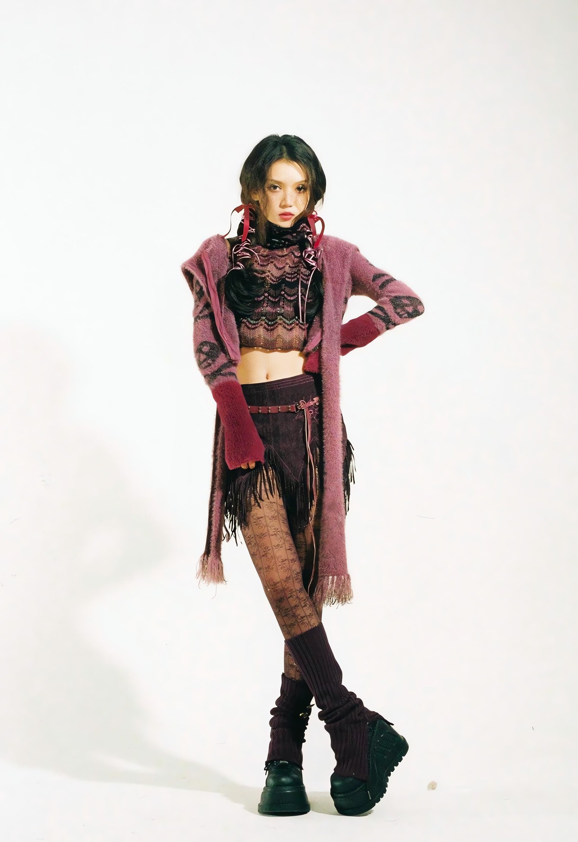 Grunge Gothic Skull Hooded Cardigan - KAYSMAR