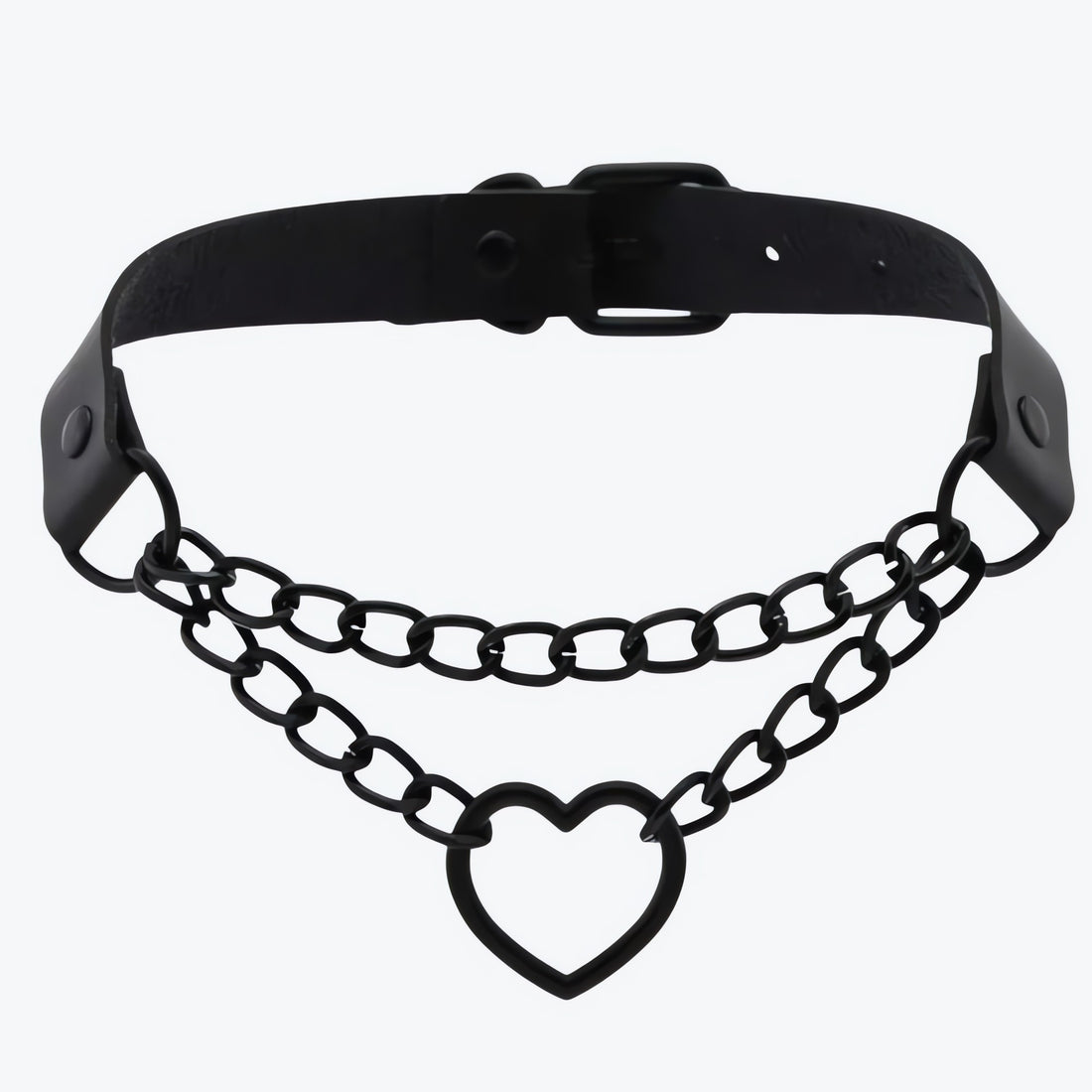 Grunge Heart Belted Choker Necklace - KAYSMAR