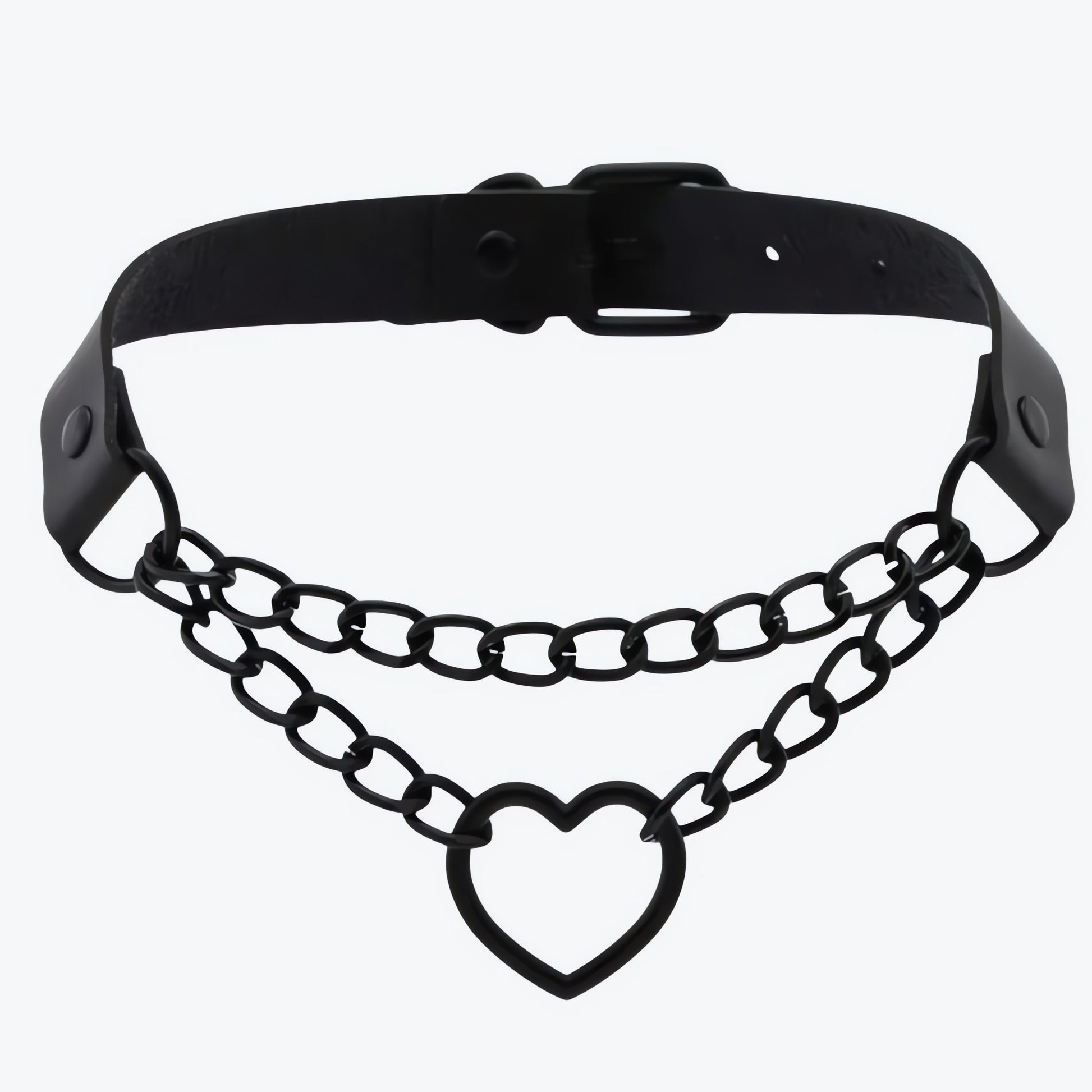 Grunge Heart Belted Choker Necklace - KAYSMAR