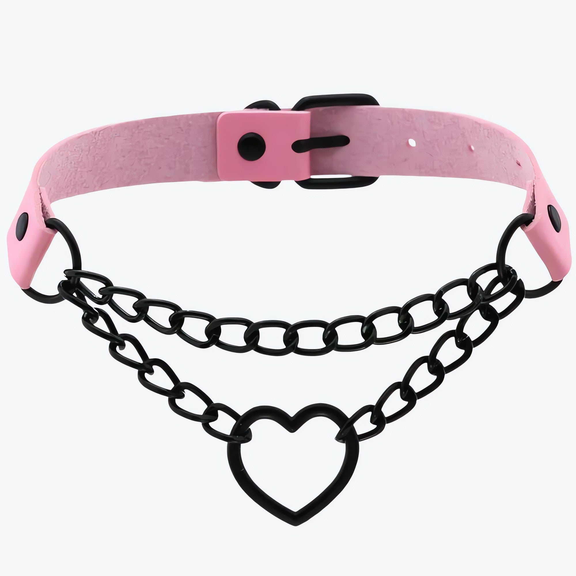 Grunge Heart Belted Choker Necklace - KAYSMAR