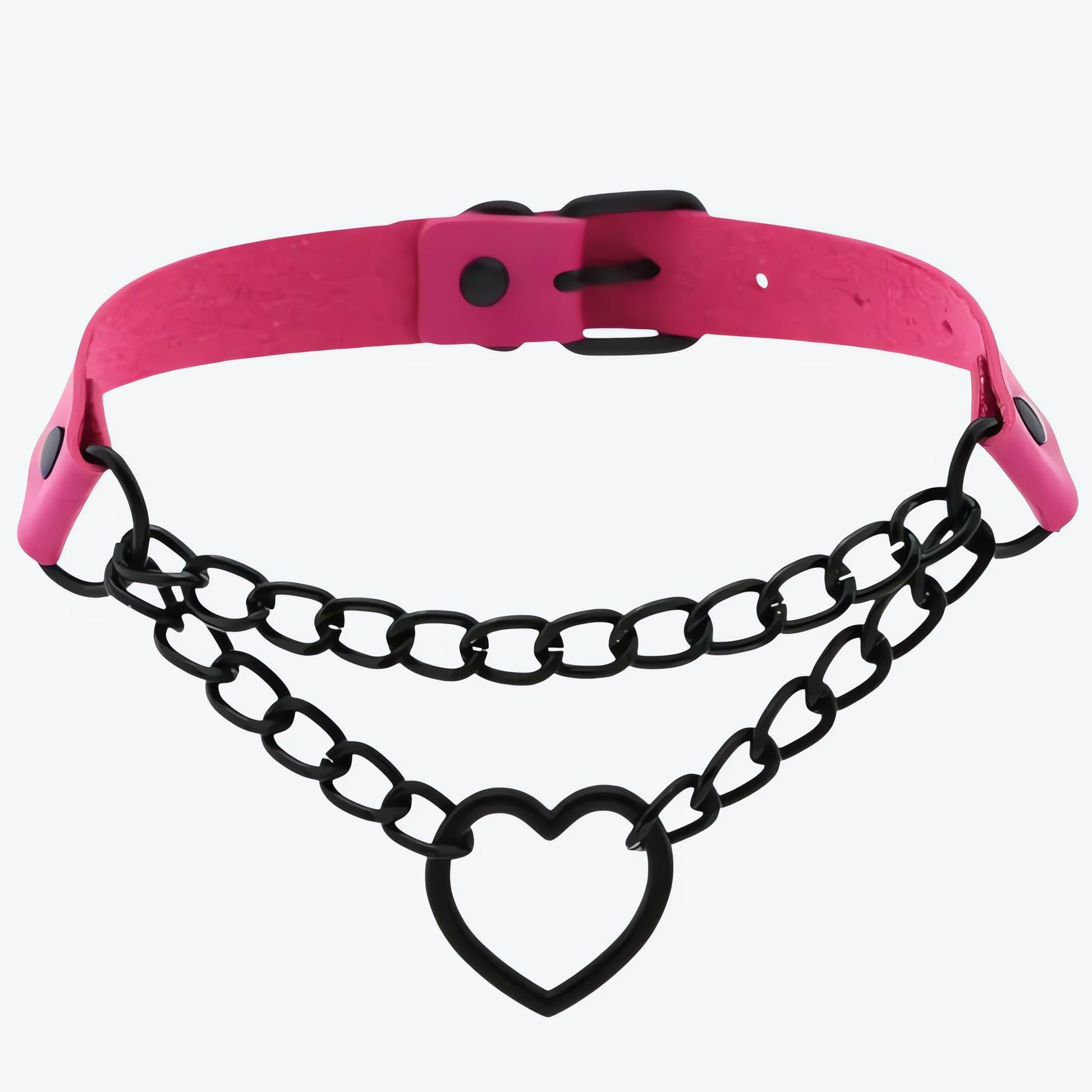 Grunge Heart Belted Choker Necklace - KAYSMAR