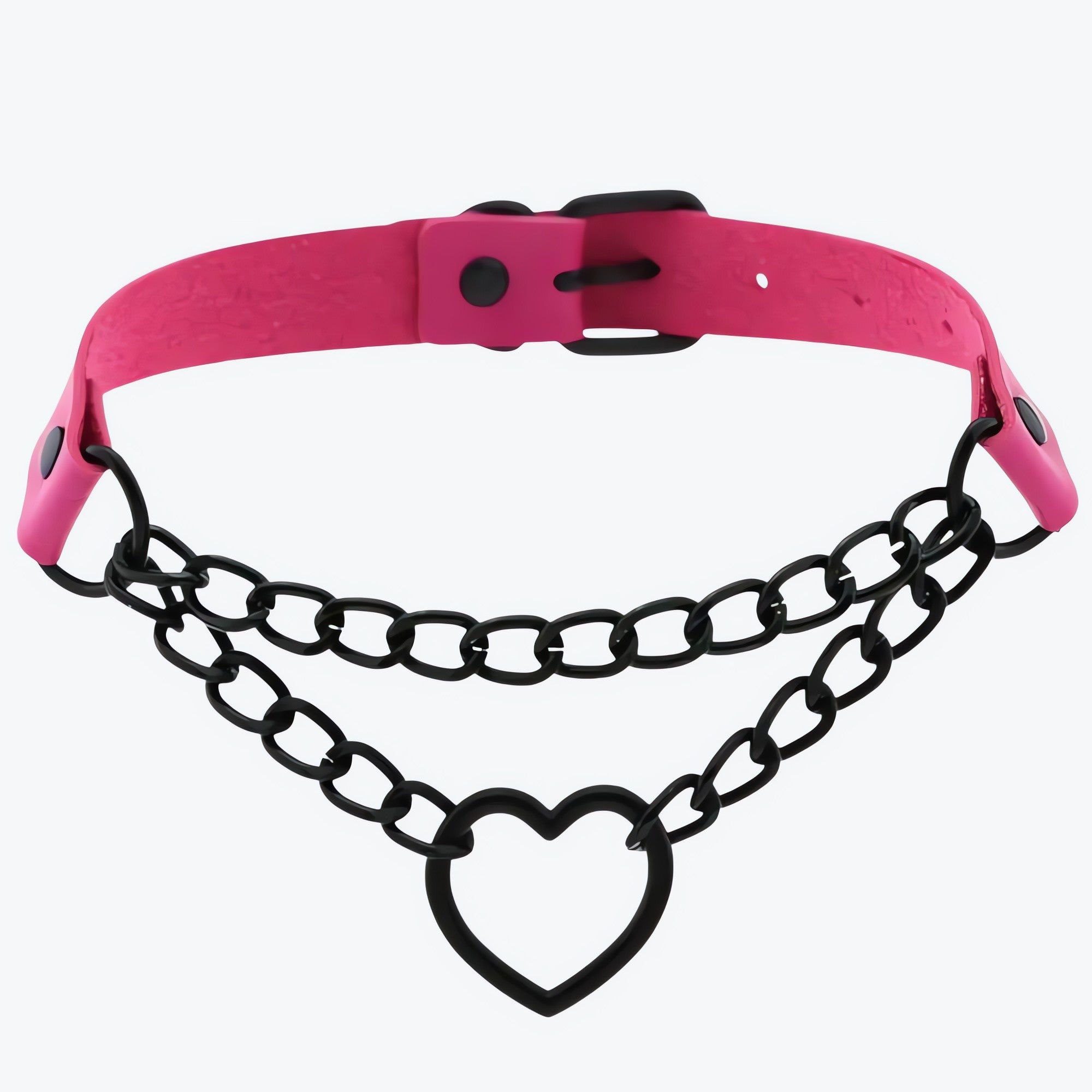 Grunge Heart Belted Choker Necklace - KAYSMAR