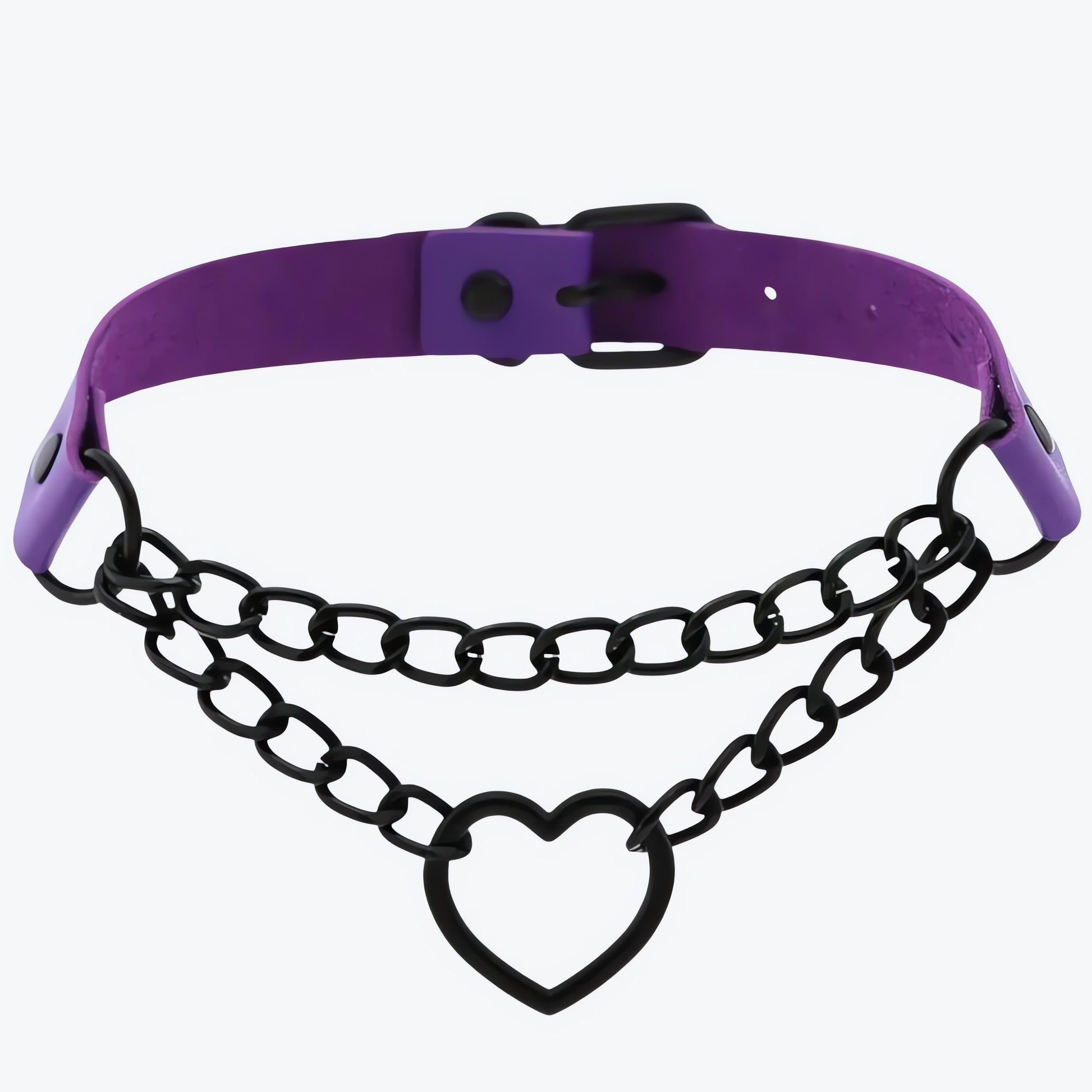 Grunge Heart Belted Choker Necklace - KAYSMAR