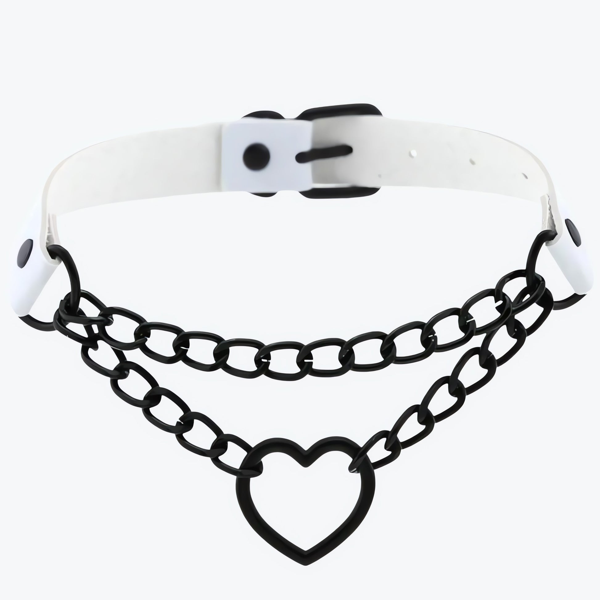 Grunge Heart Belted Choker Necklace - KAYSMAR