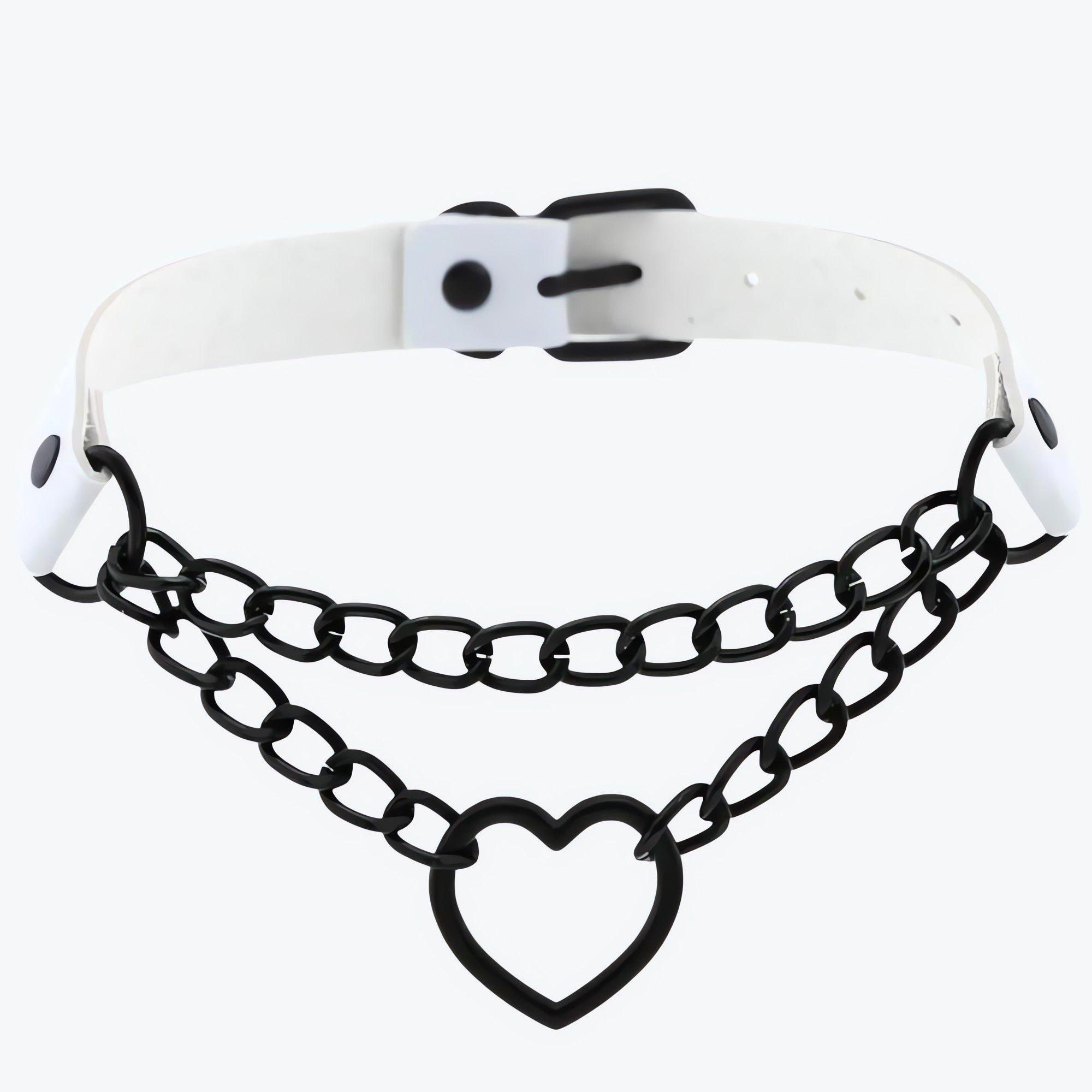 Grunge Heart Belted Choker Necklace - KAYSMAR