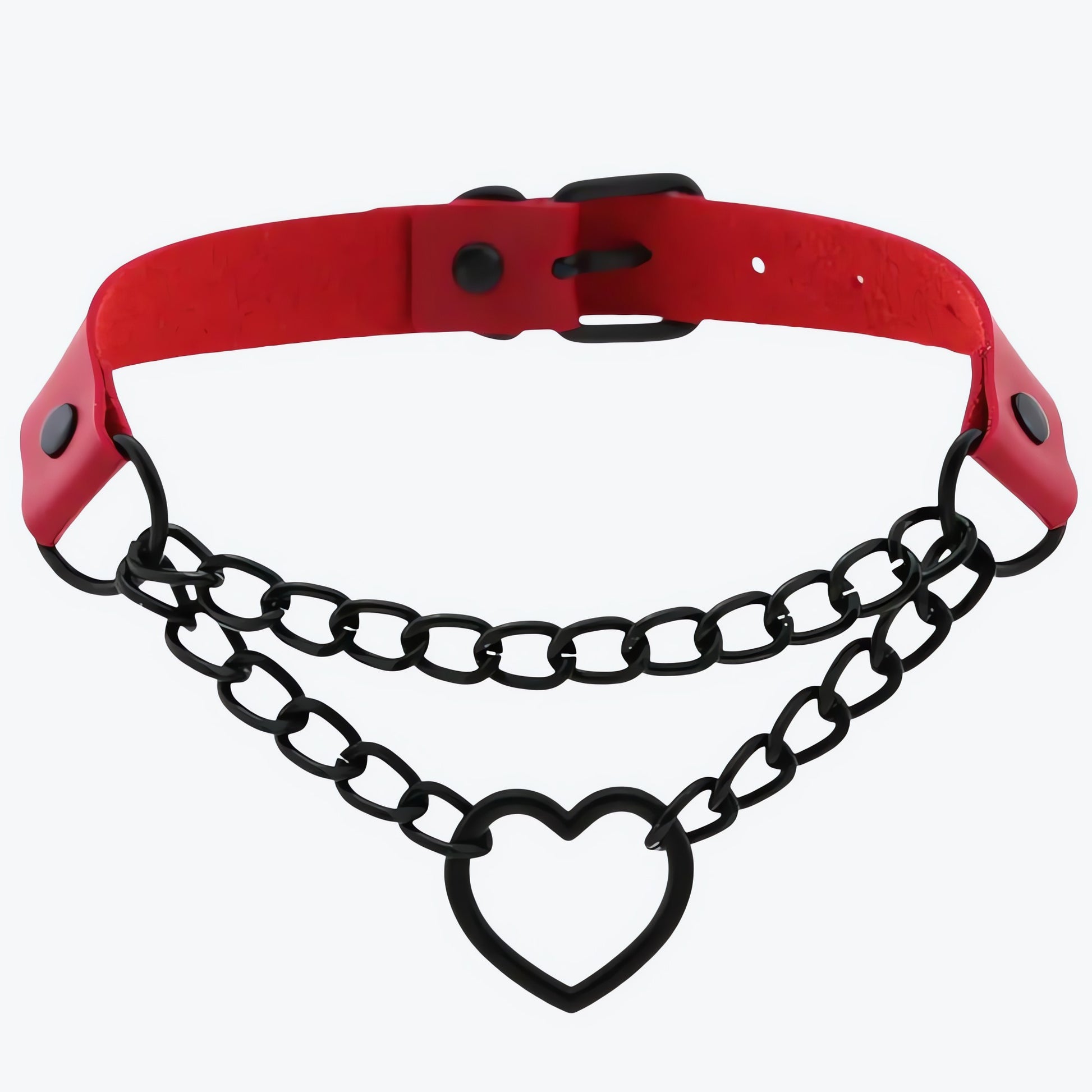 Grunge Heart Belted Choker Necklace - KAYSMAR