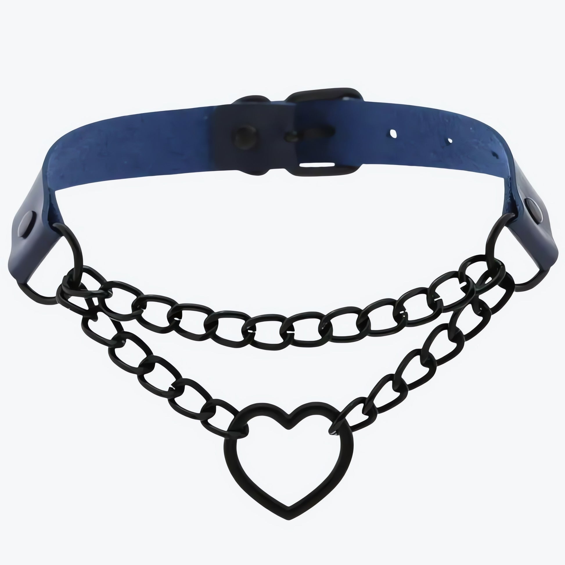 Grunge Heart Belted Choker Necklace - KAYSMAR