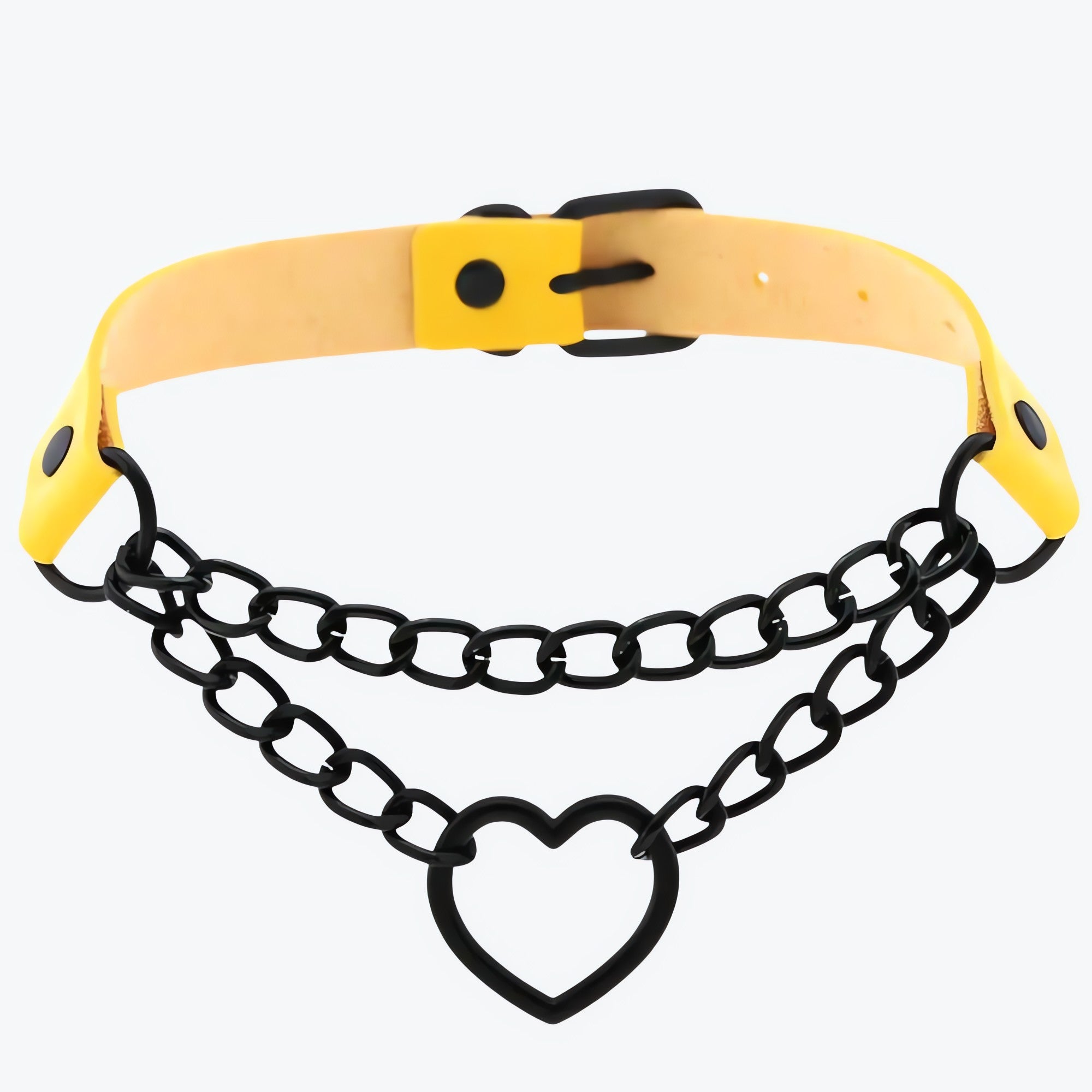 Grunge Heart Belted Choker Necklace - KAYSMAR
