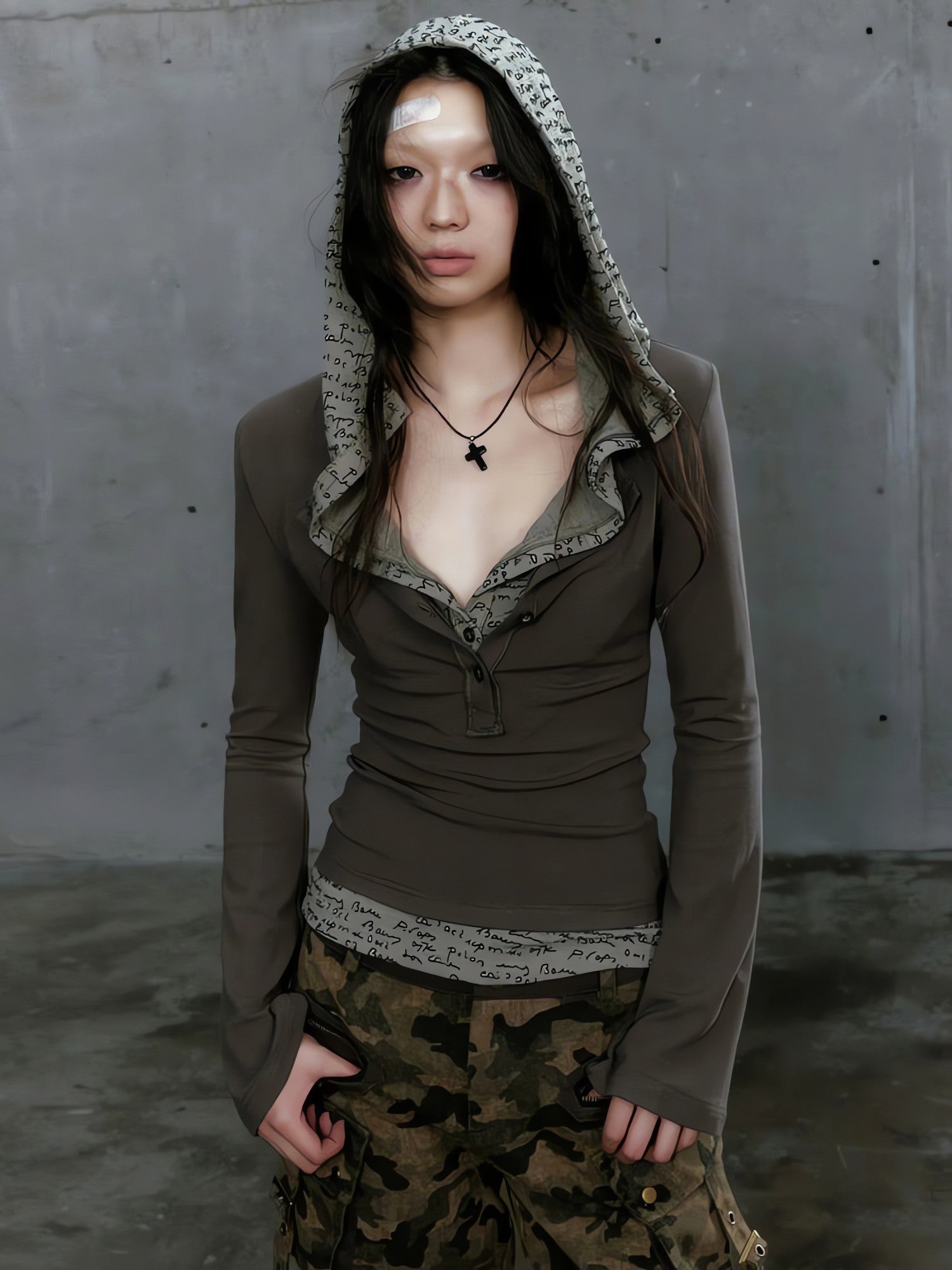 Grunge Hooded Top - KAYSMAR