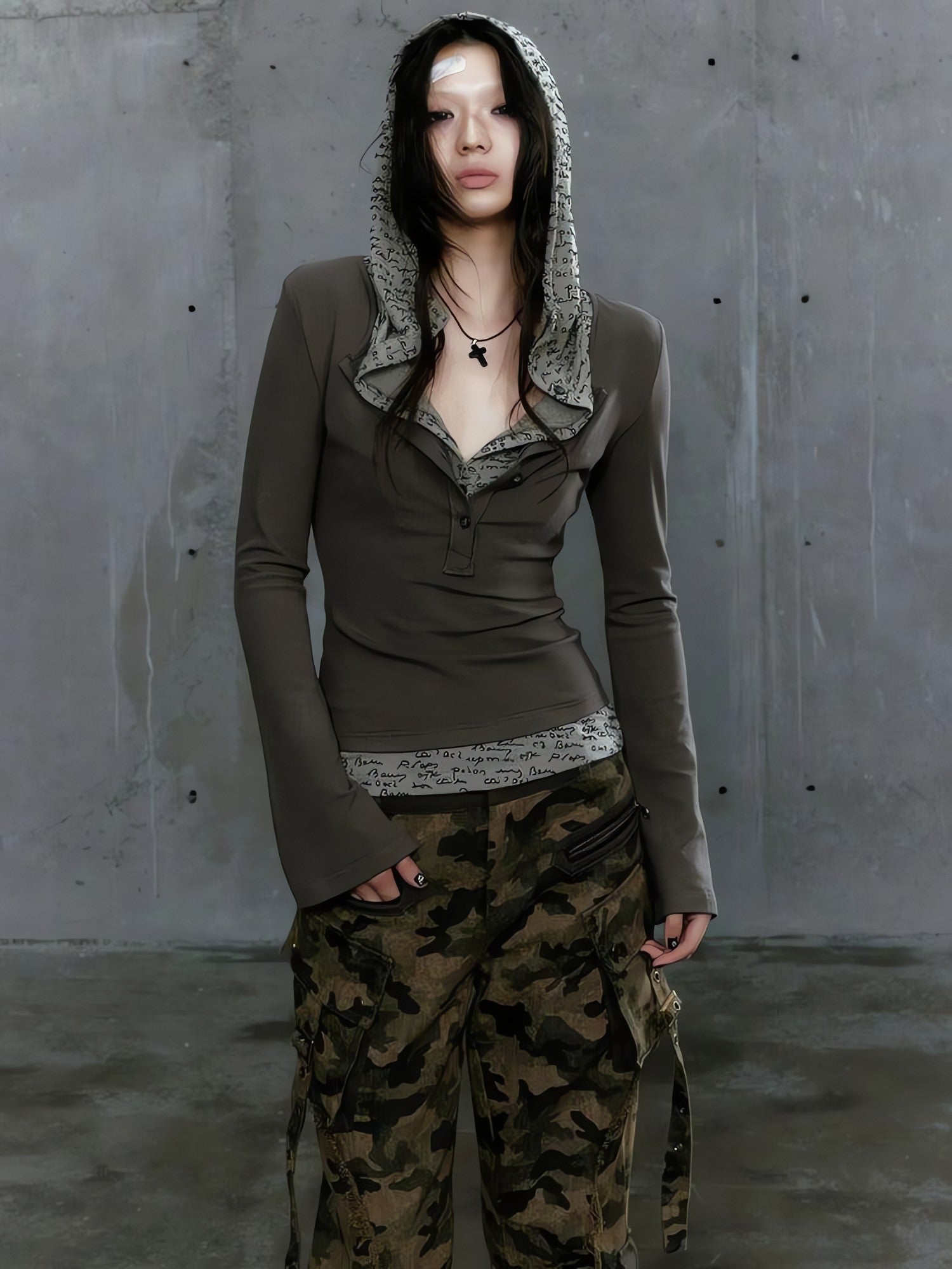 Grunge Hooded Top - KAYSMAR