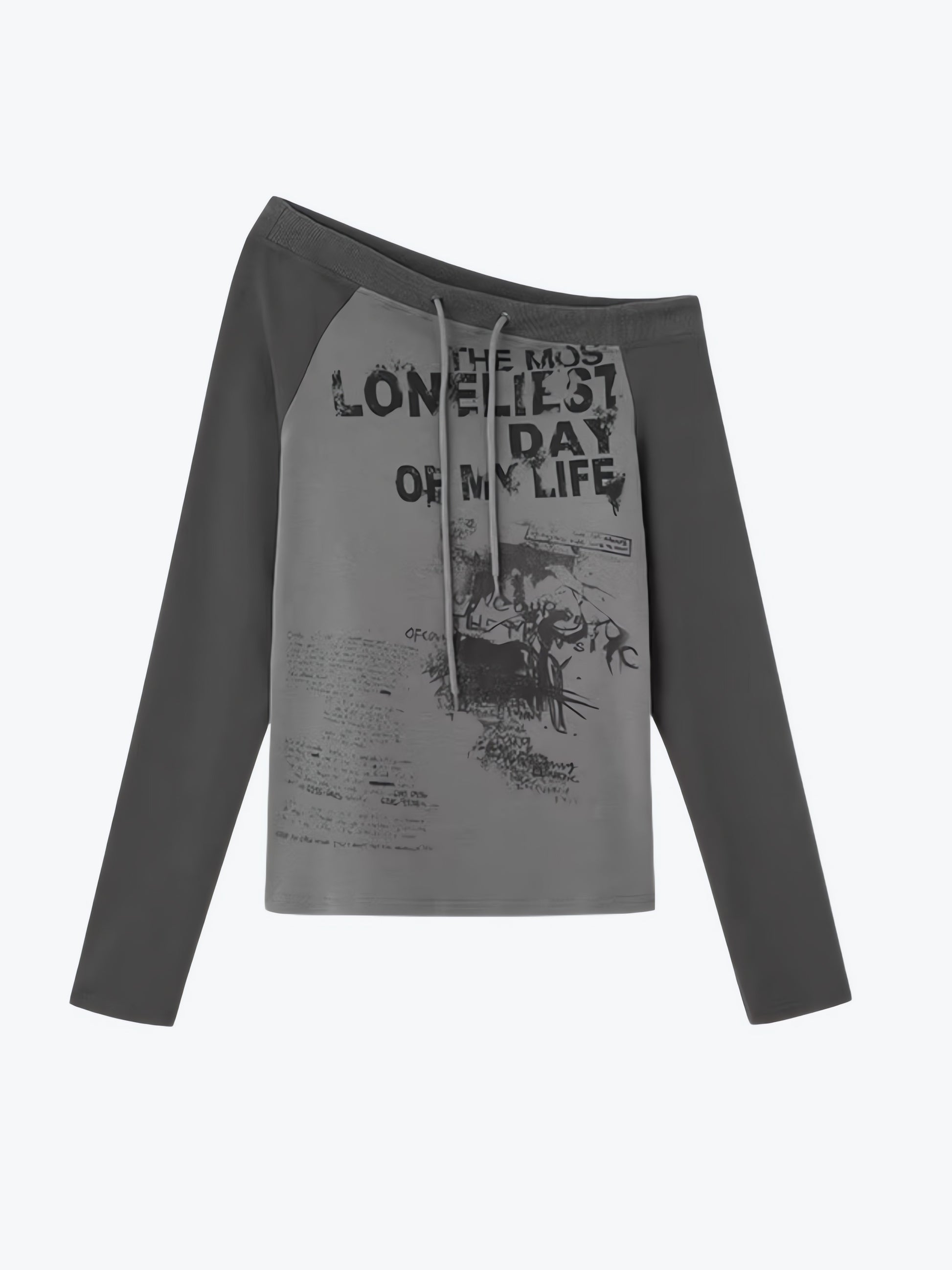 Grunge One Shoulder Drawstring Top - KAYSMAR