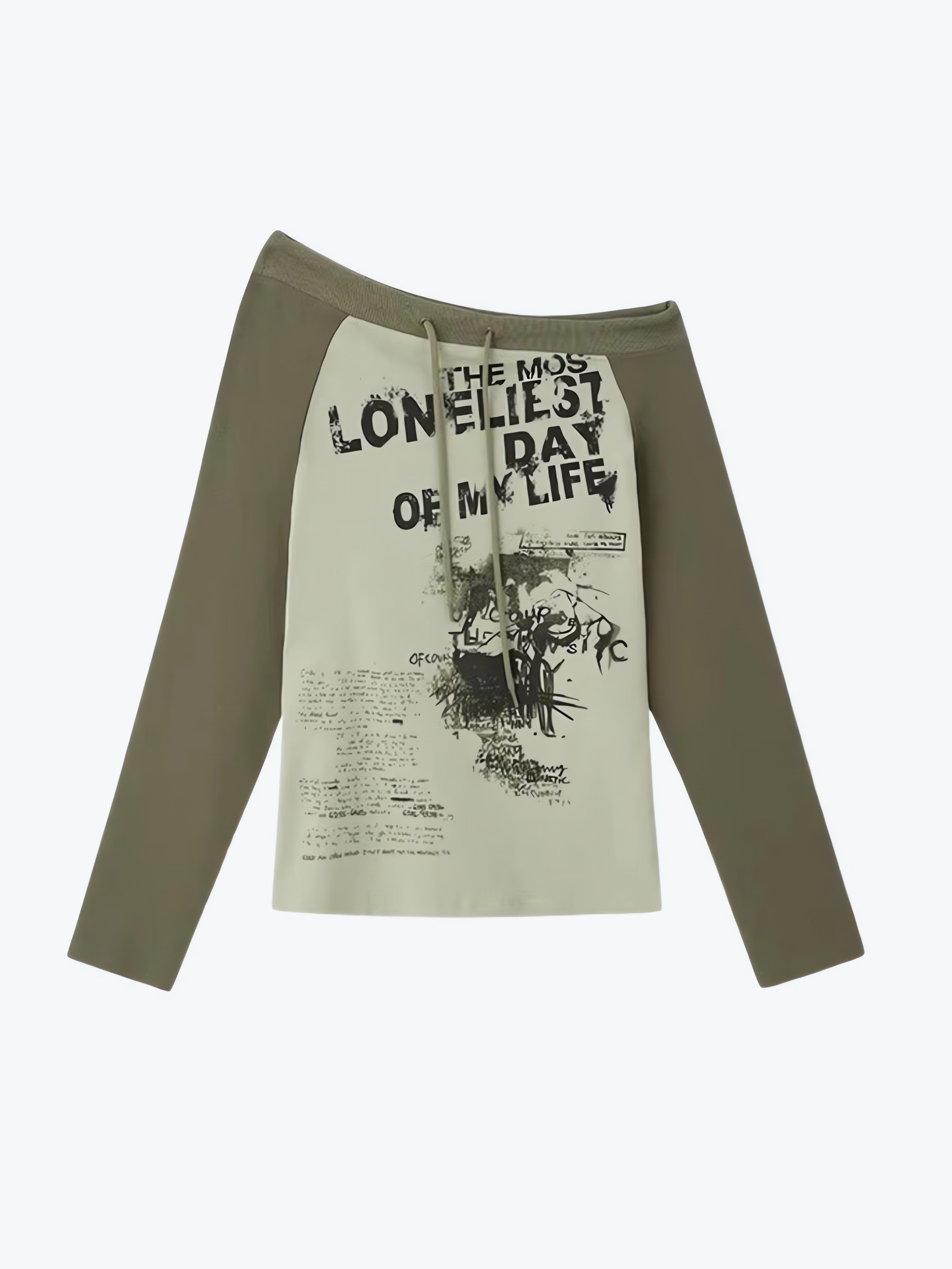 Grunge One Shoulder Drawstring Top - KAYSMAR