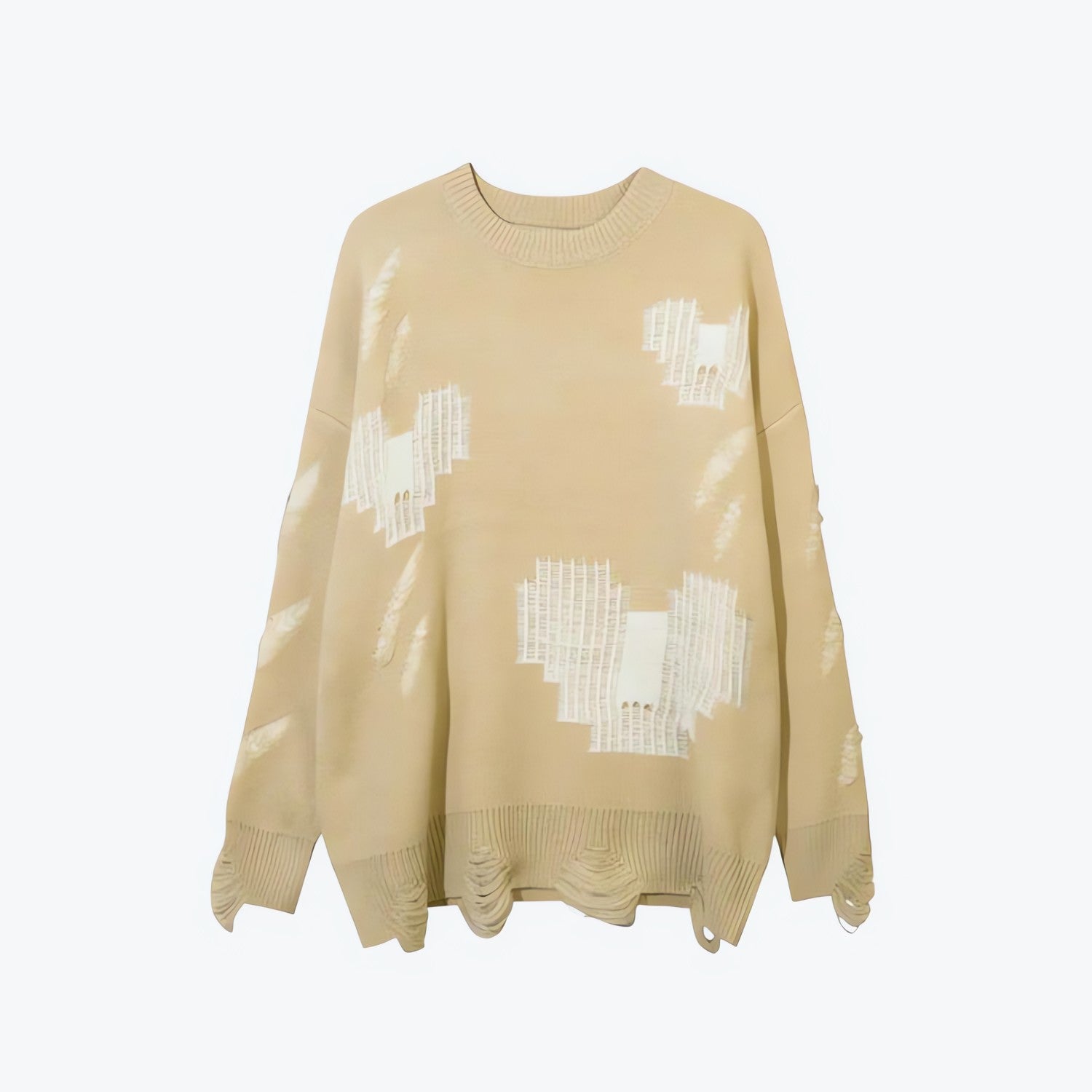 Grunge Pixel Hearts Knitted Sweater - KAYSMAR