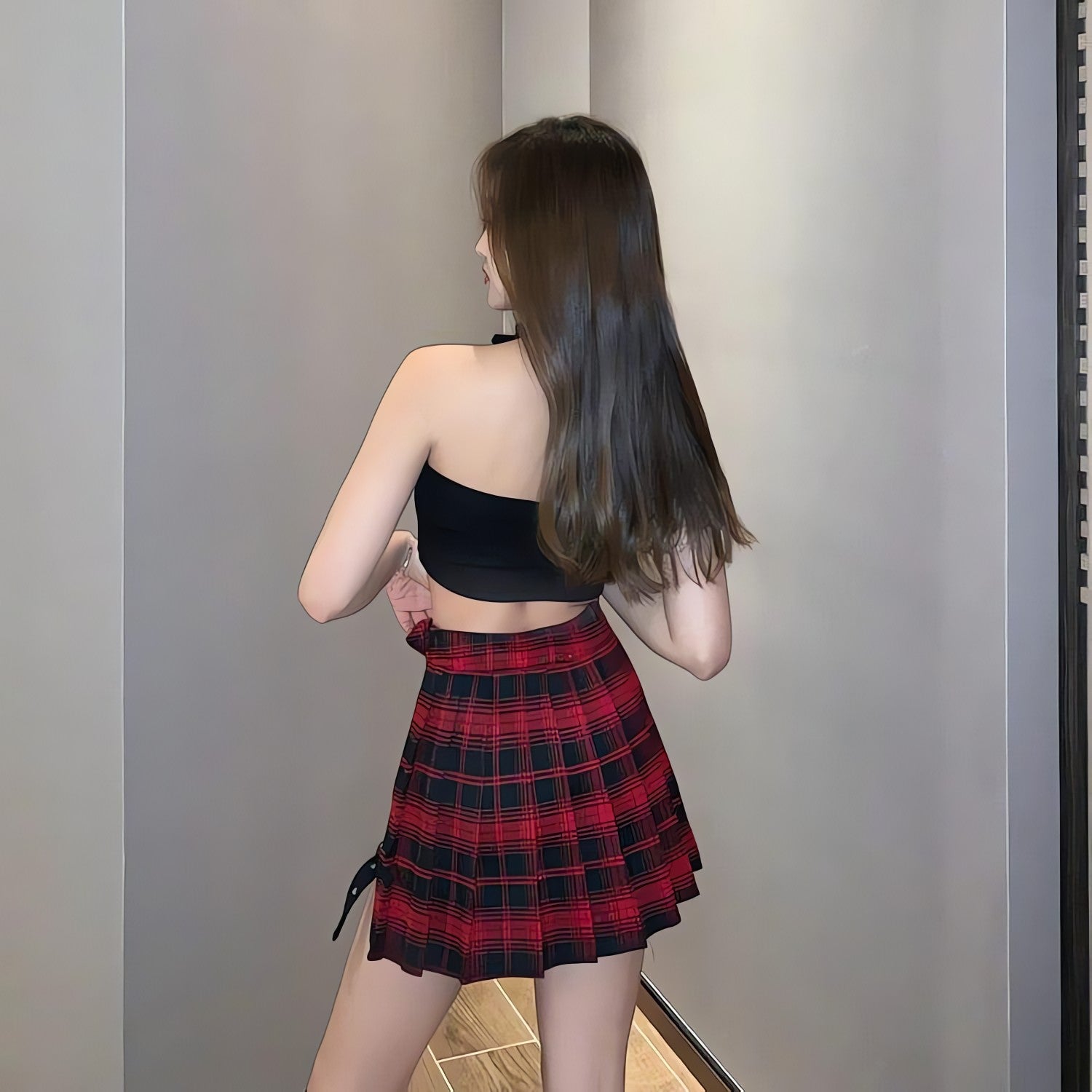Grunge Plaid Mini Skirt - KAYSMAR