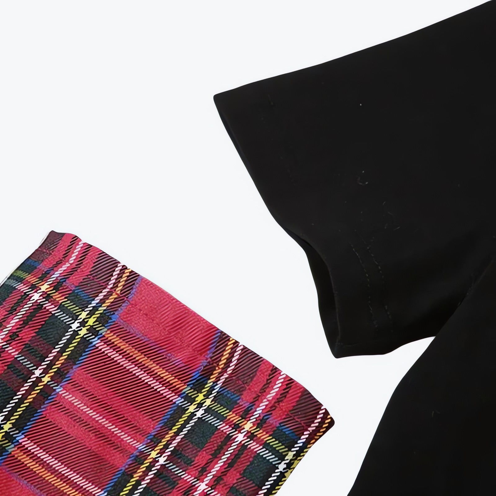 Grunge Plaid Star Patch Top