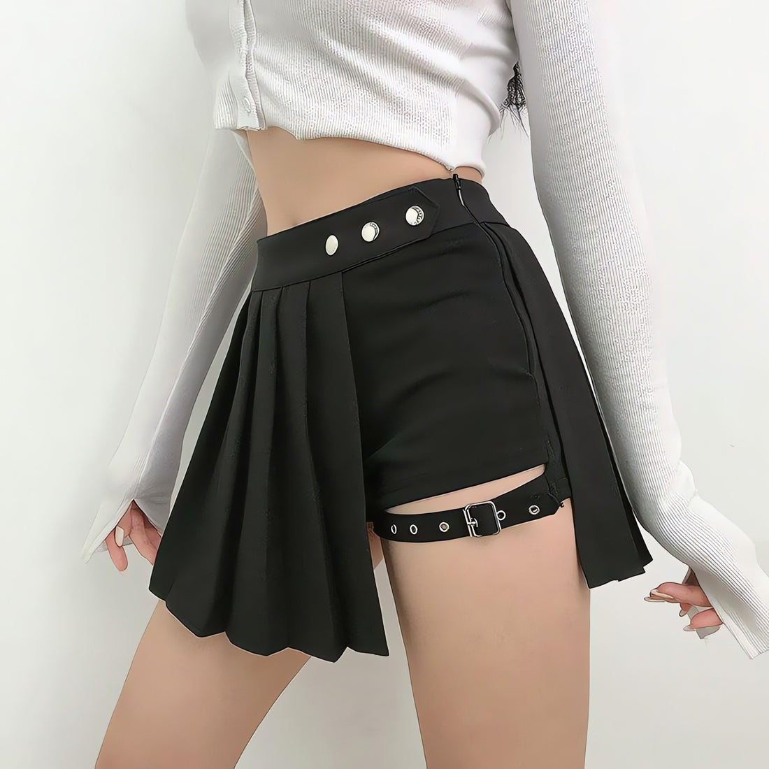 Grunge Pleated Mini Skort - KAYSMAR