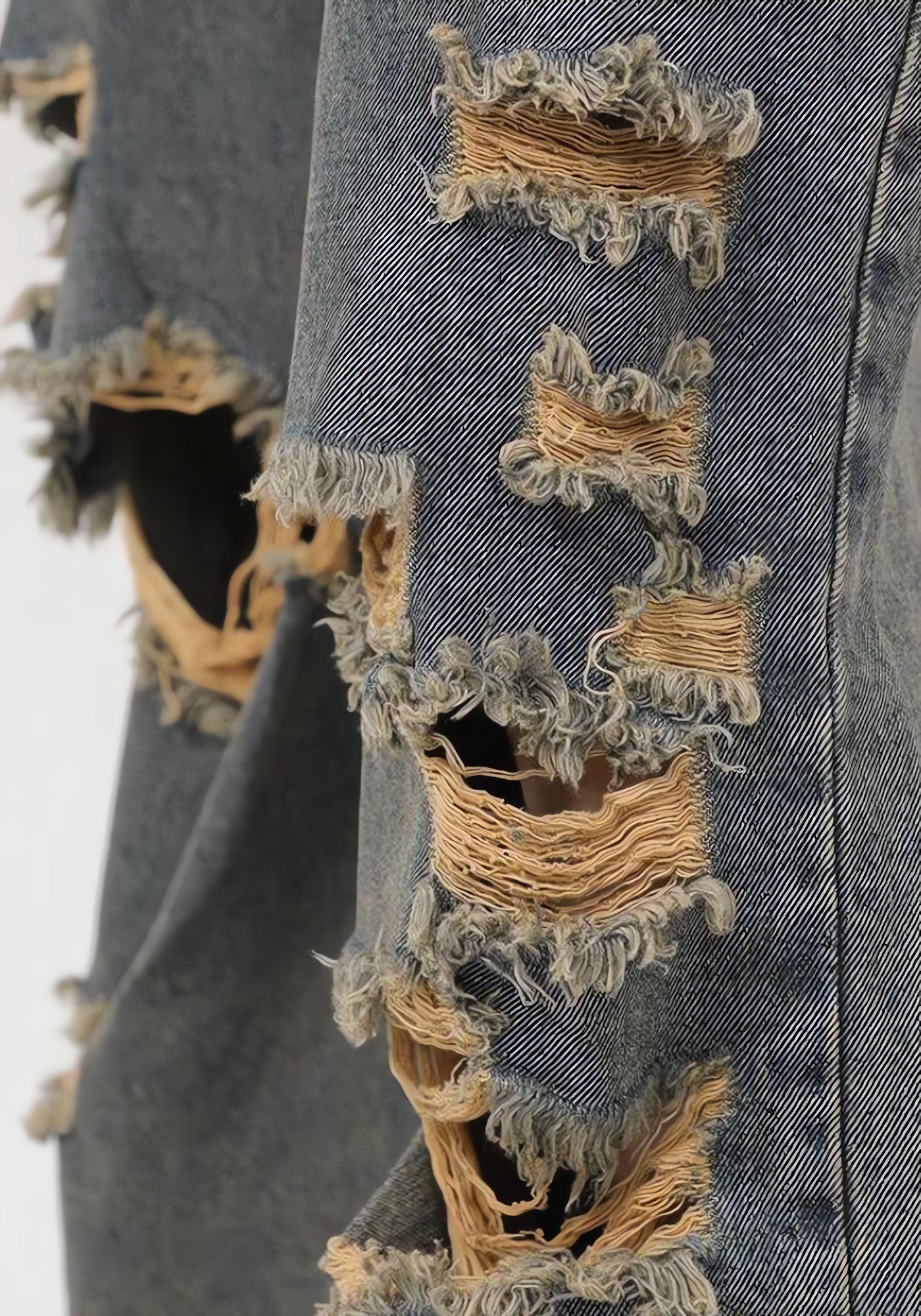 Grunge Ripped Straight Leg Jeans - KAYSMAR