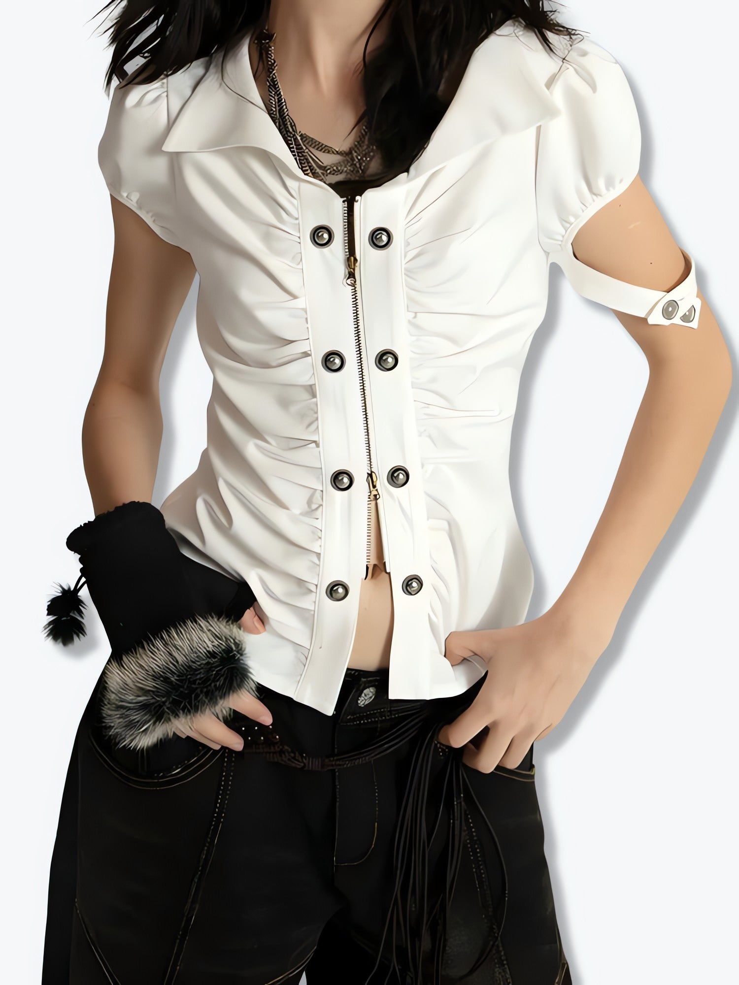 Grunge Ruched Top - KAYSMAR