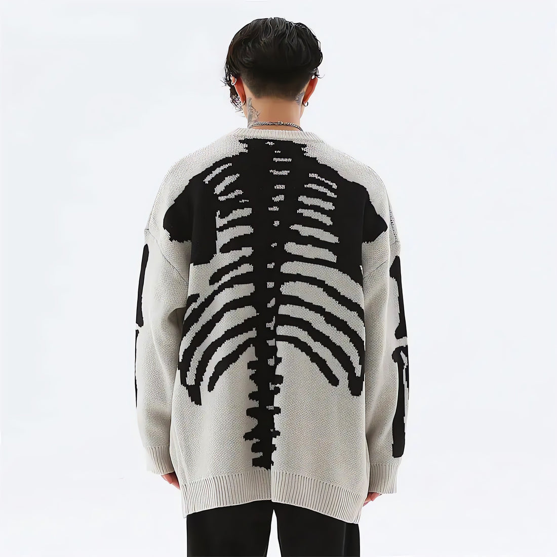 Grunge Skeleton Knitted Sweater - KAYSMAR