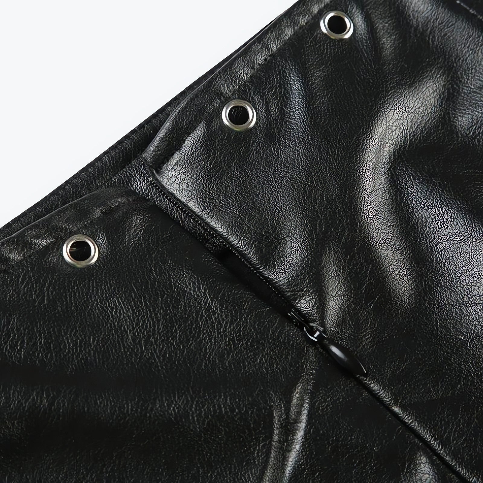 Grunge Spiked Faux Leather Mini Skirt