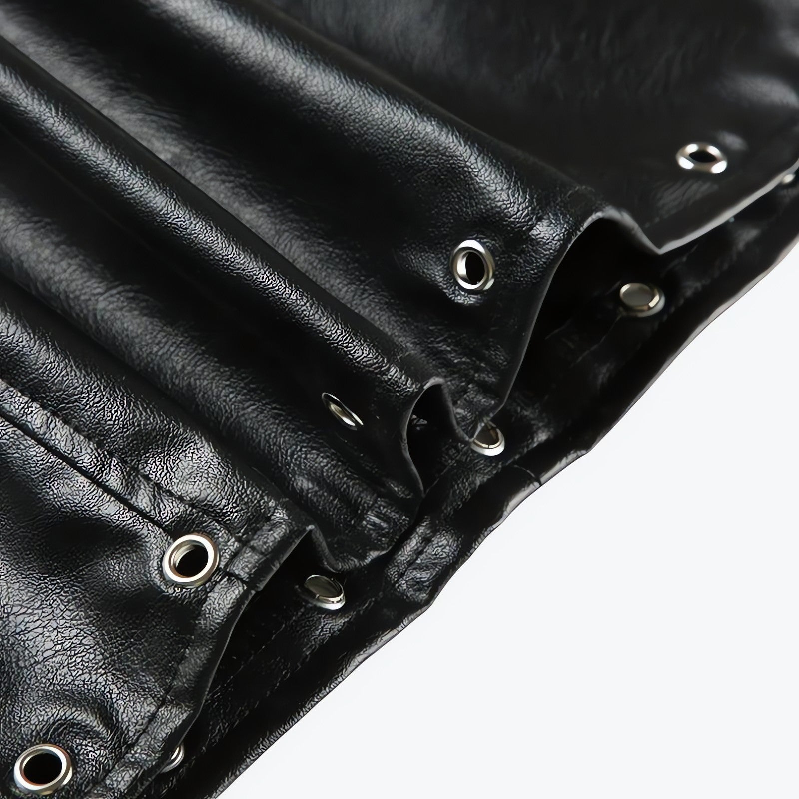 Grunge Spiked Faux Leather Mini Skirt