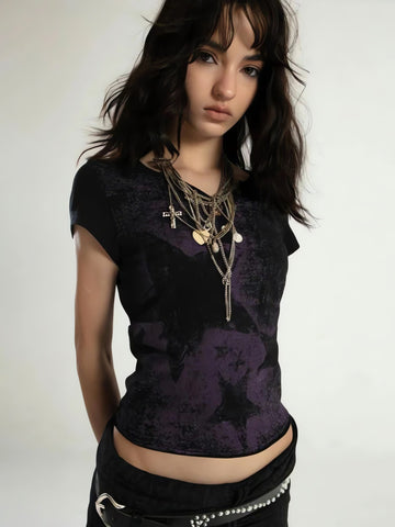 Grunge Star Printed Top - KAYSMAR