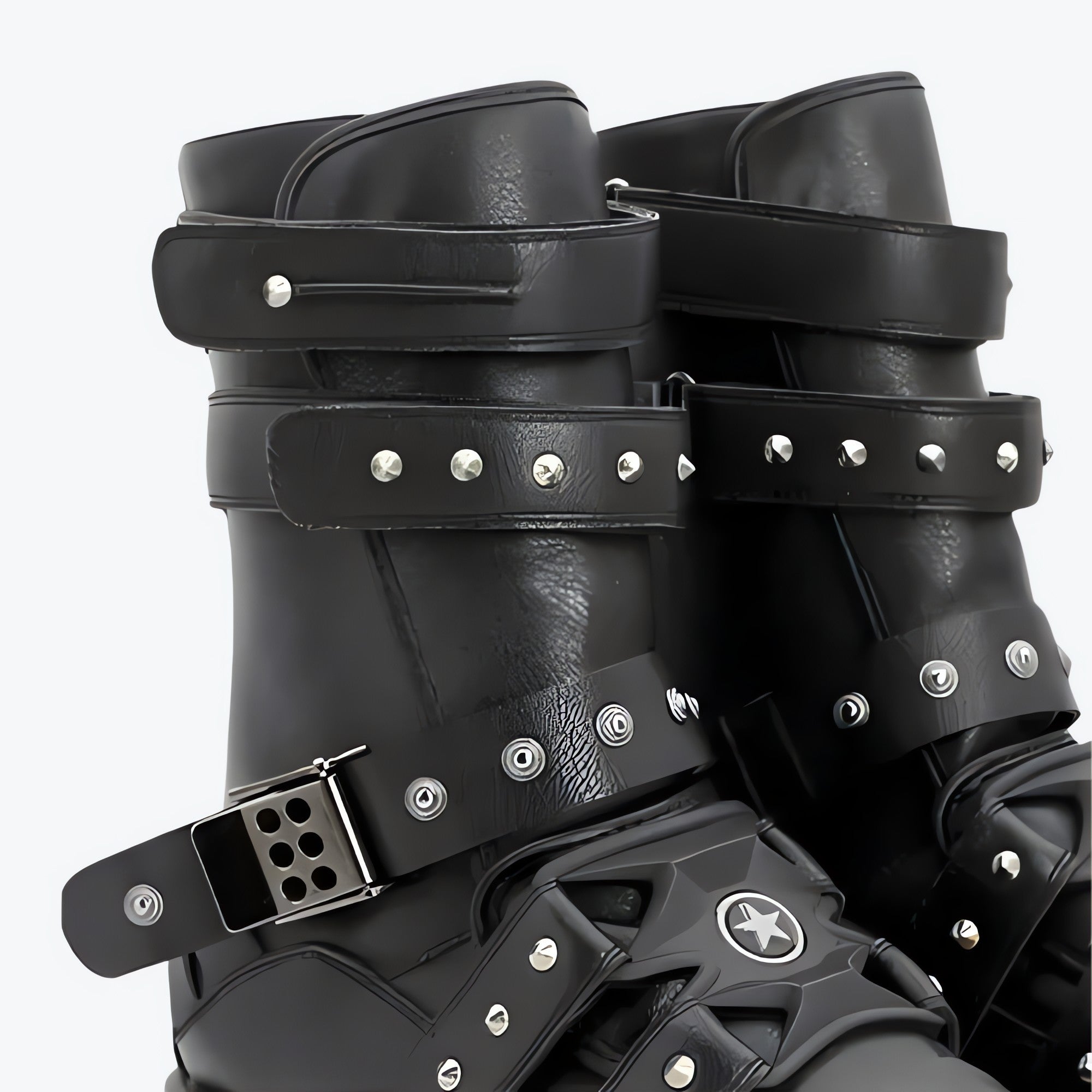 Grunge Velcro Straps Chunky Platform Boots - KAYSMAR
