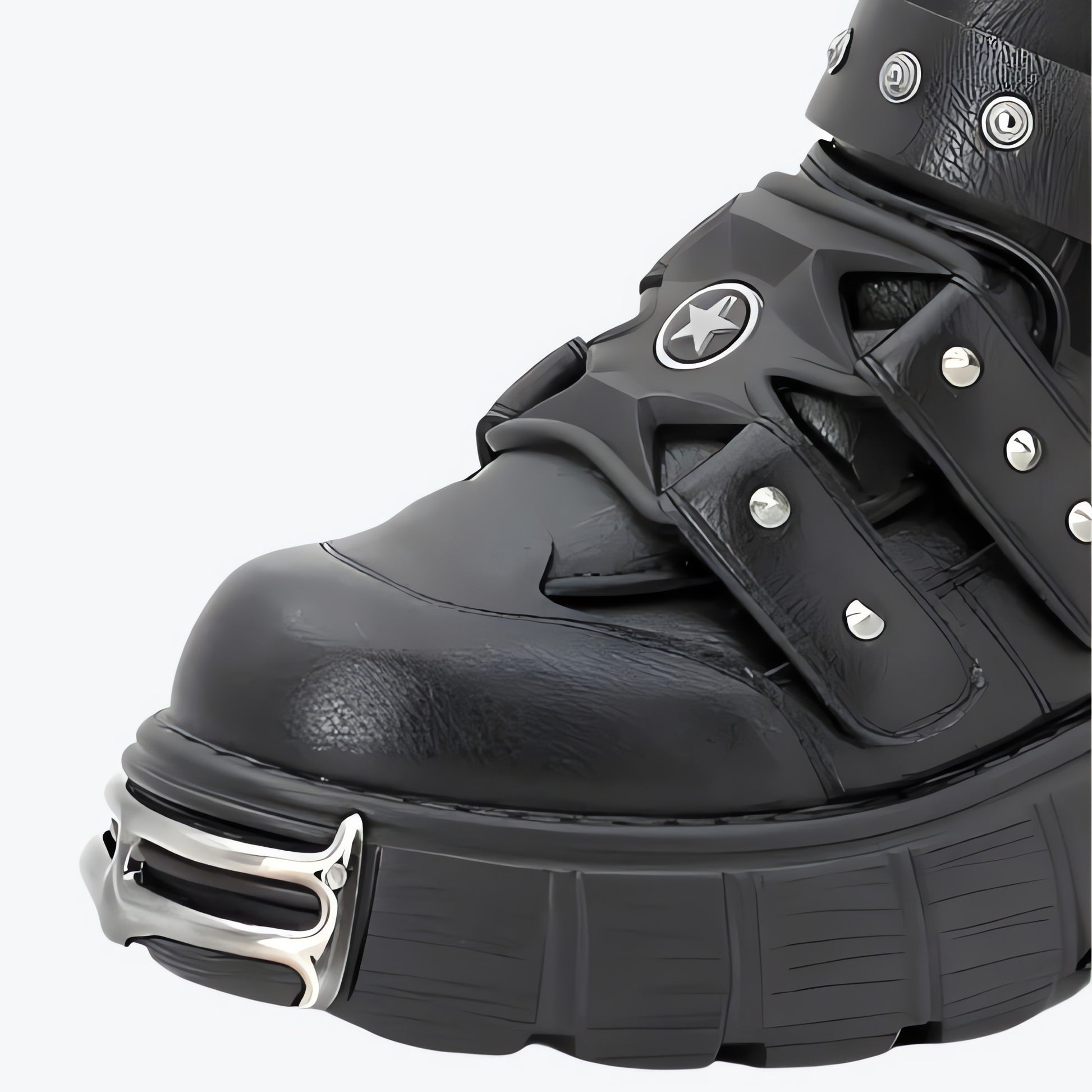 Grunge Velcro Straps Chunky Platform Boots - KAYSMAR