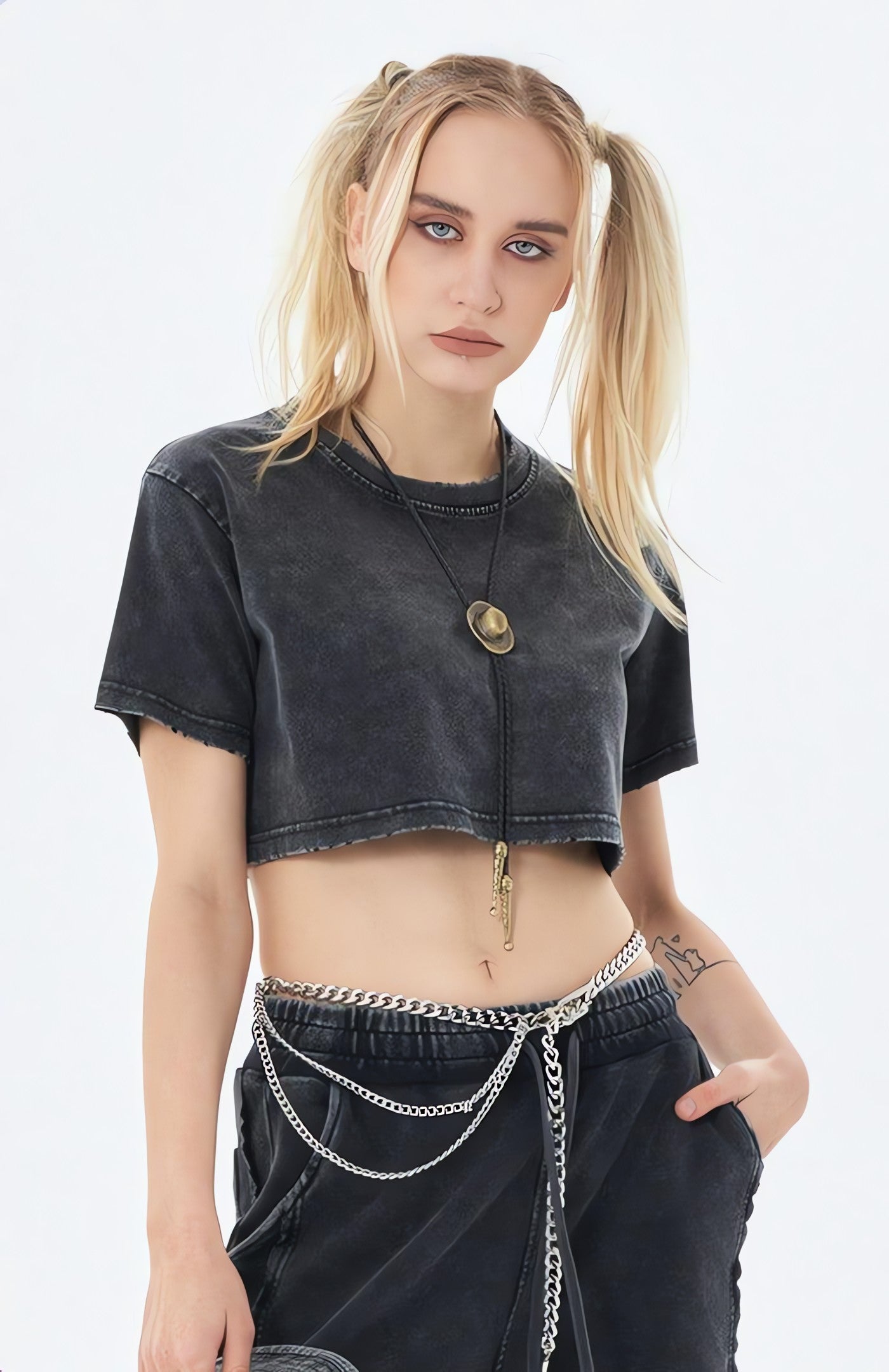 Grunge Washed Crop Top - KAYSMAR