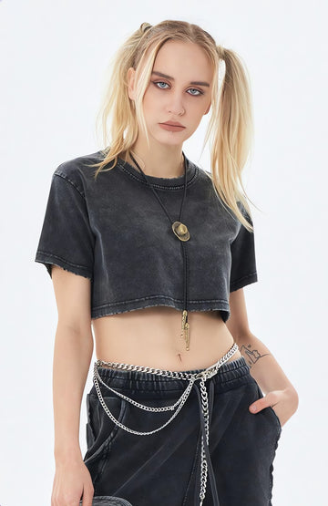 Grunge Washed Crop Top - KAYSMAR
