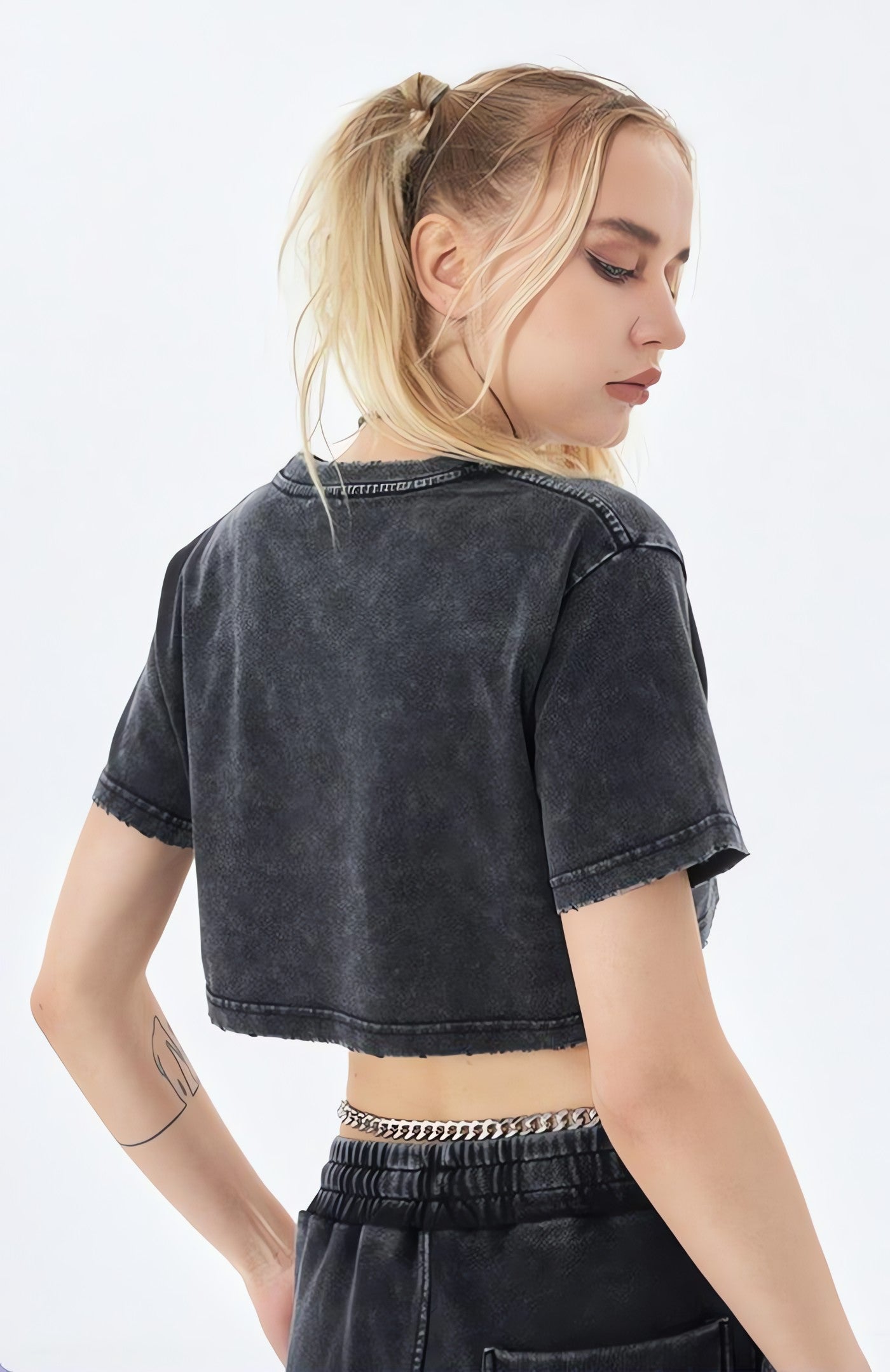 Grunge Washed Crop Top - KAYSMAR