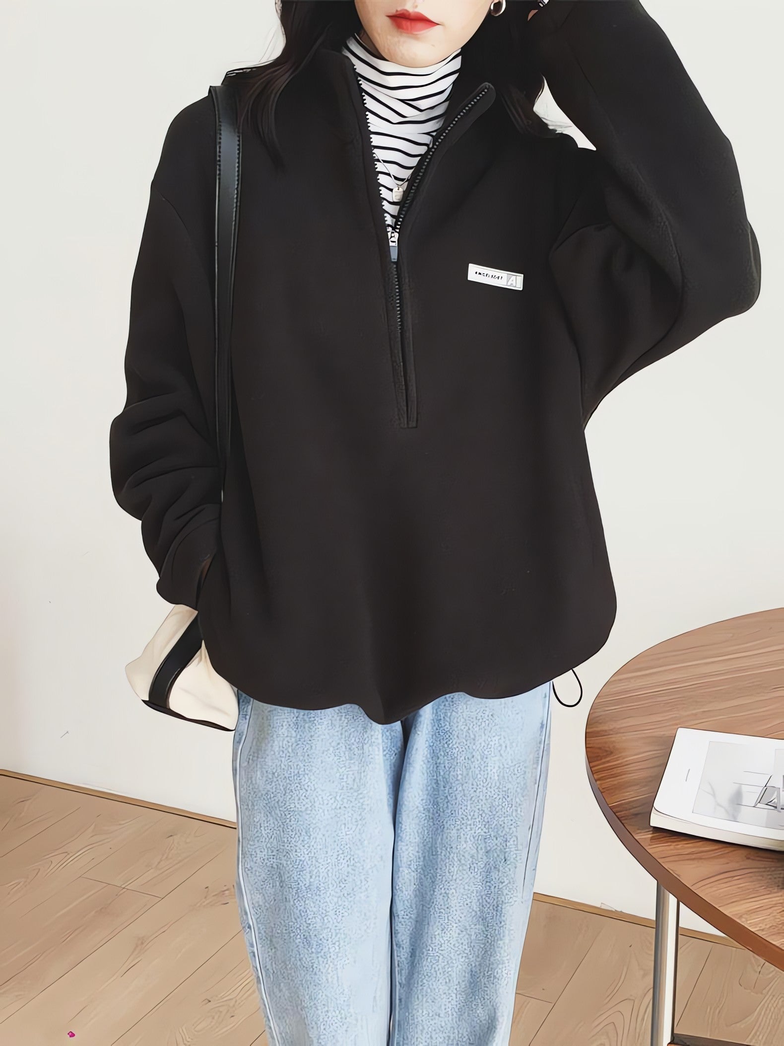 Half Zipper Fleece Sweatshirt - KAYSMAR