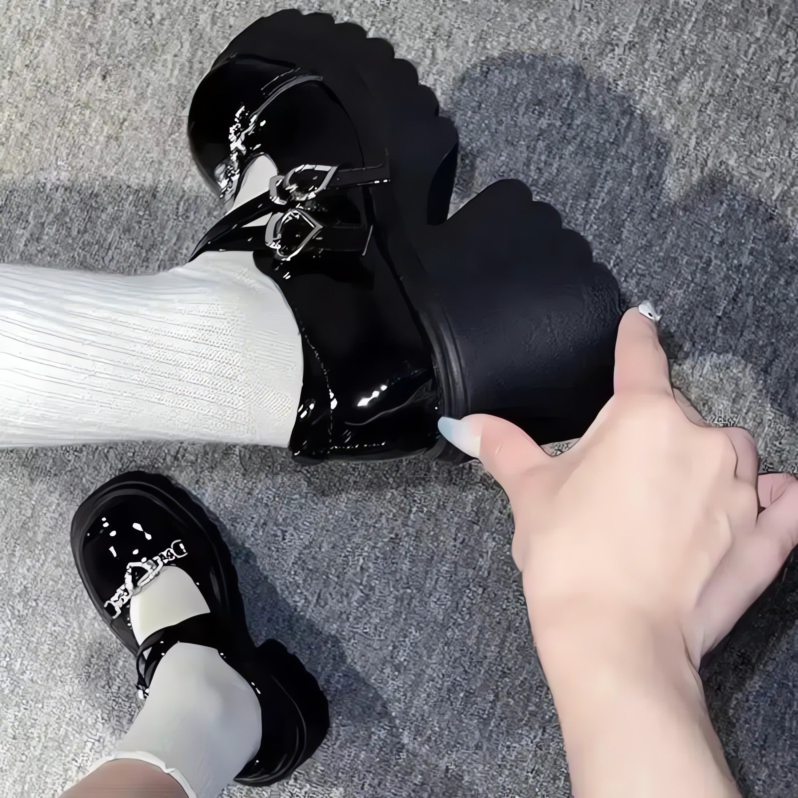 Heart Accessory Chunky Platform Mary Jane Shoes - KAYSMAR