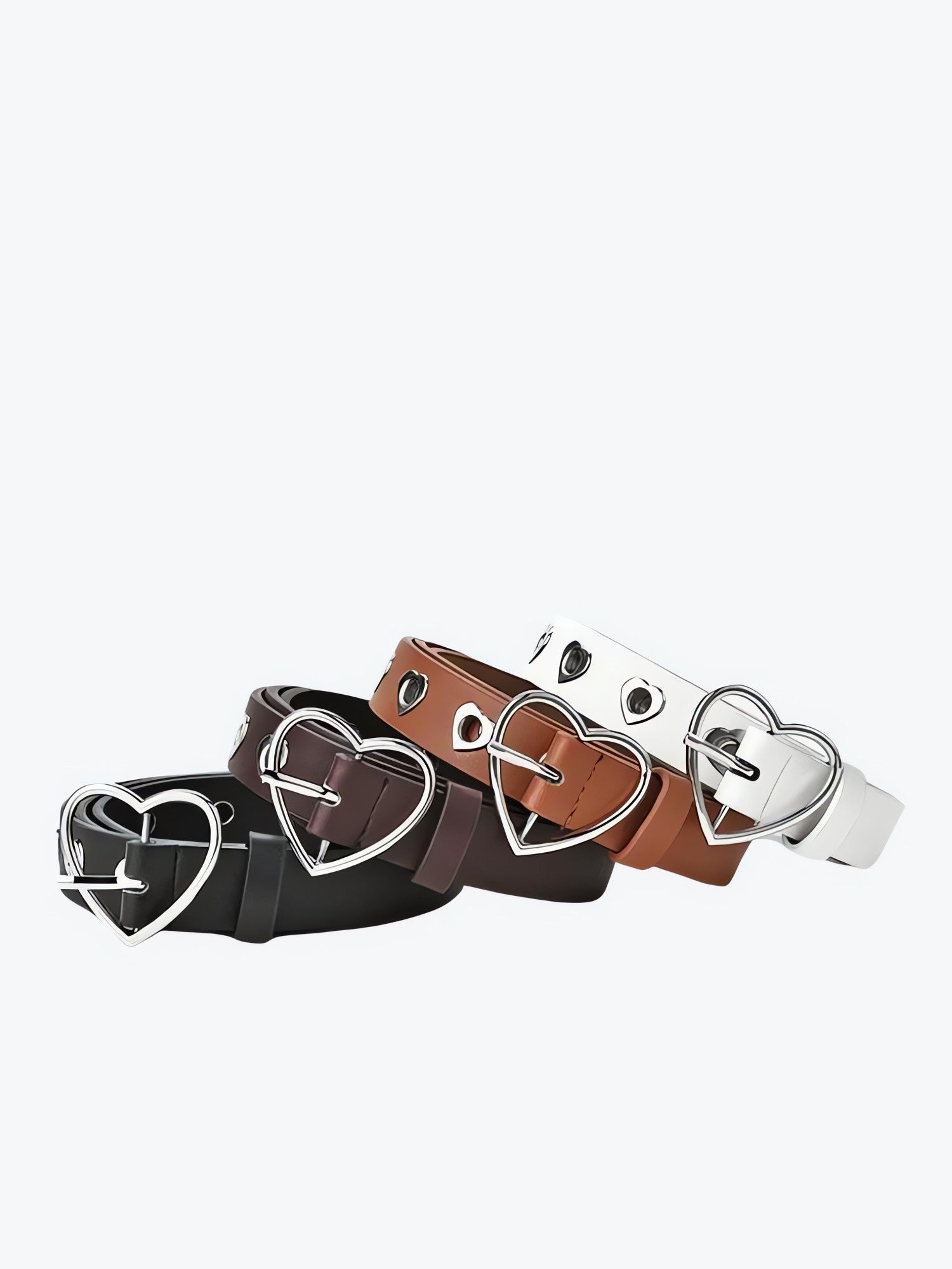 Heart Buckle Faux Leather Belt - KAYSMAR