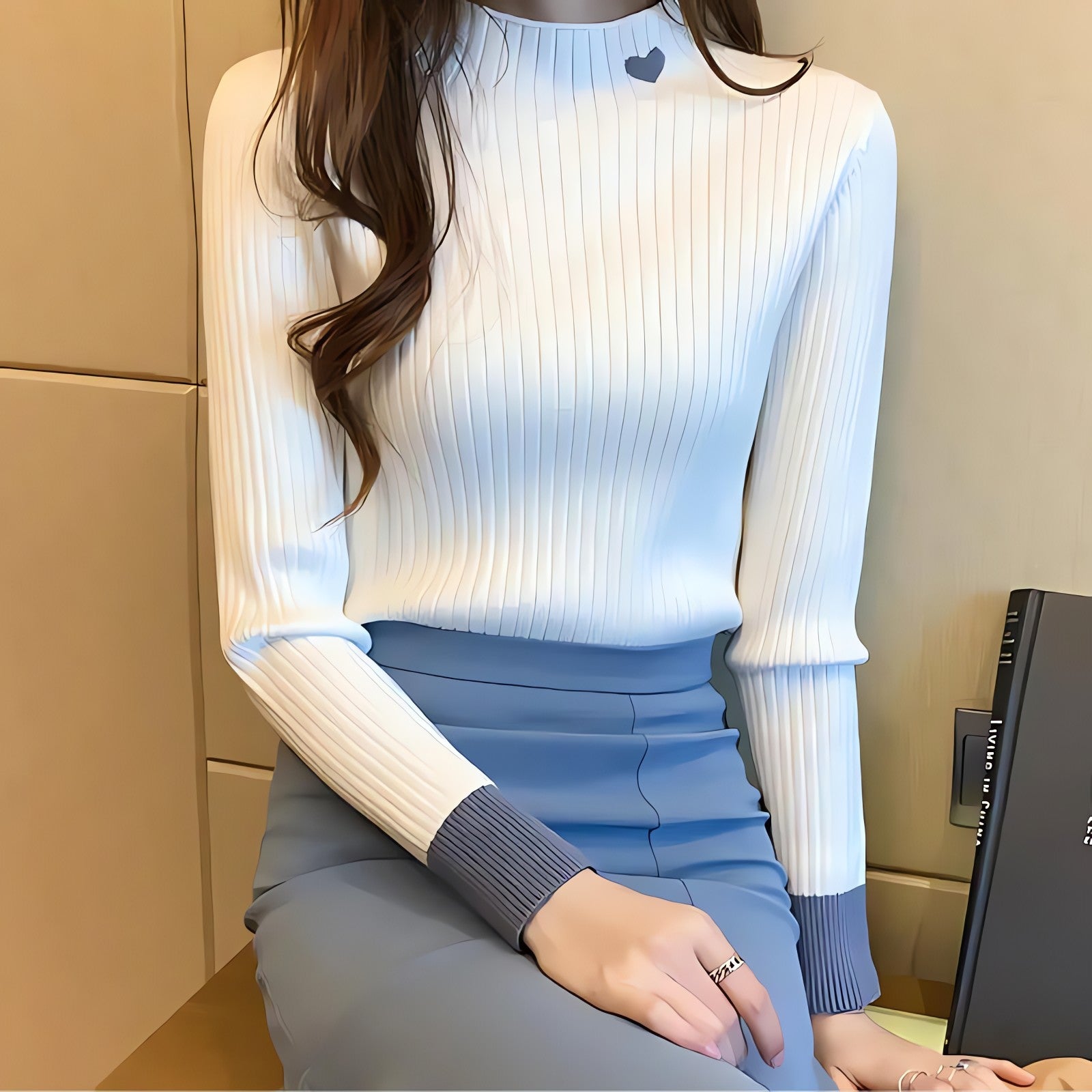 Heart Embroidered Corduroy Top - KAYSMAR