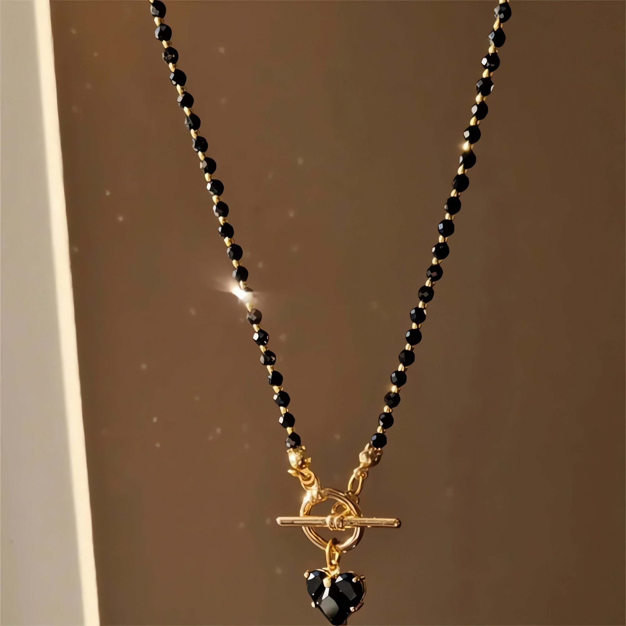 Heart Toggle Clasp Beaded Necklace