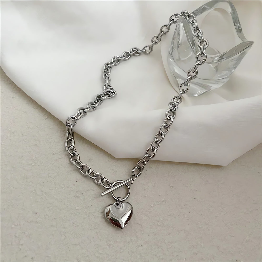 Heart Toggle Clasp Necklace
