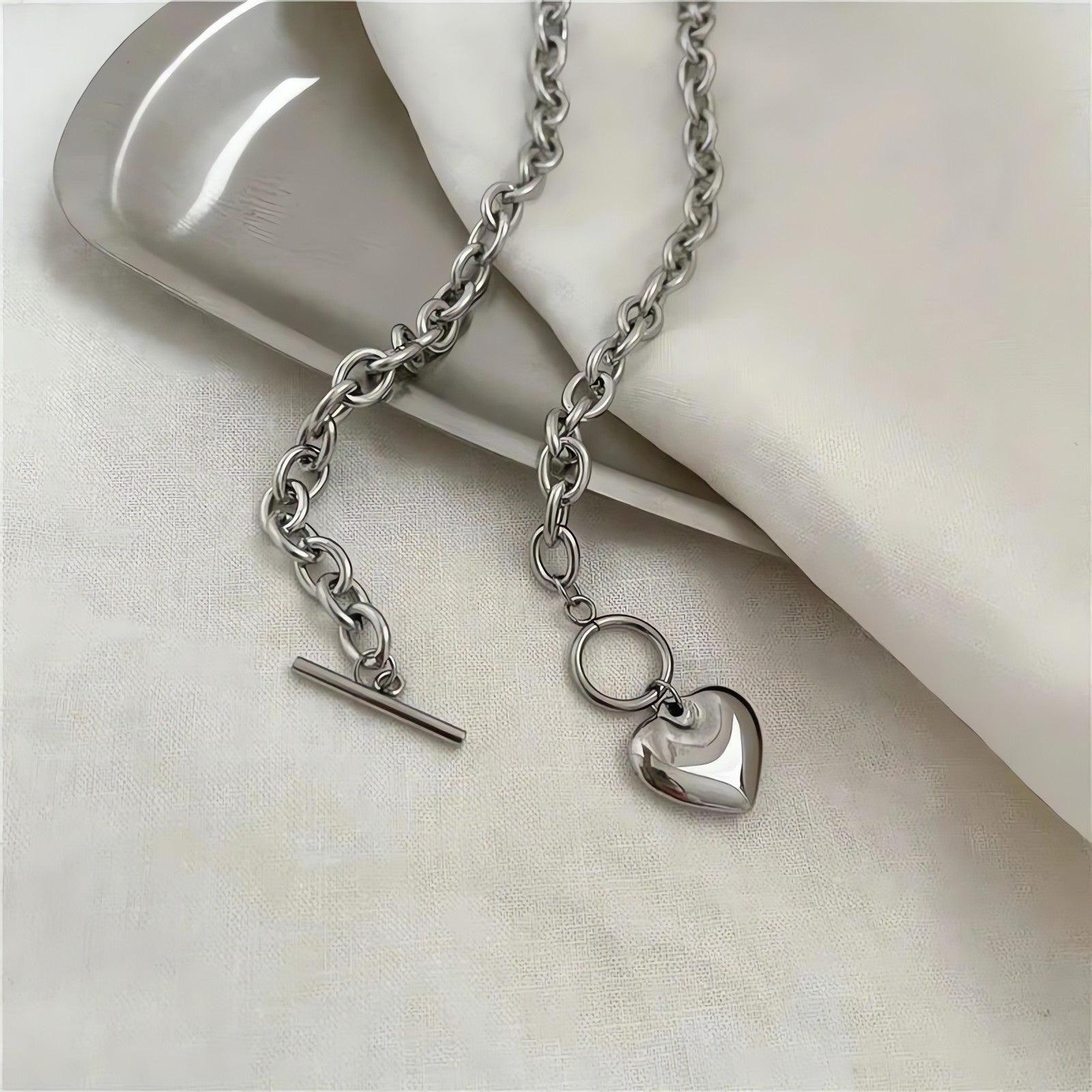 Heart Toggle Clasp Necklace