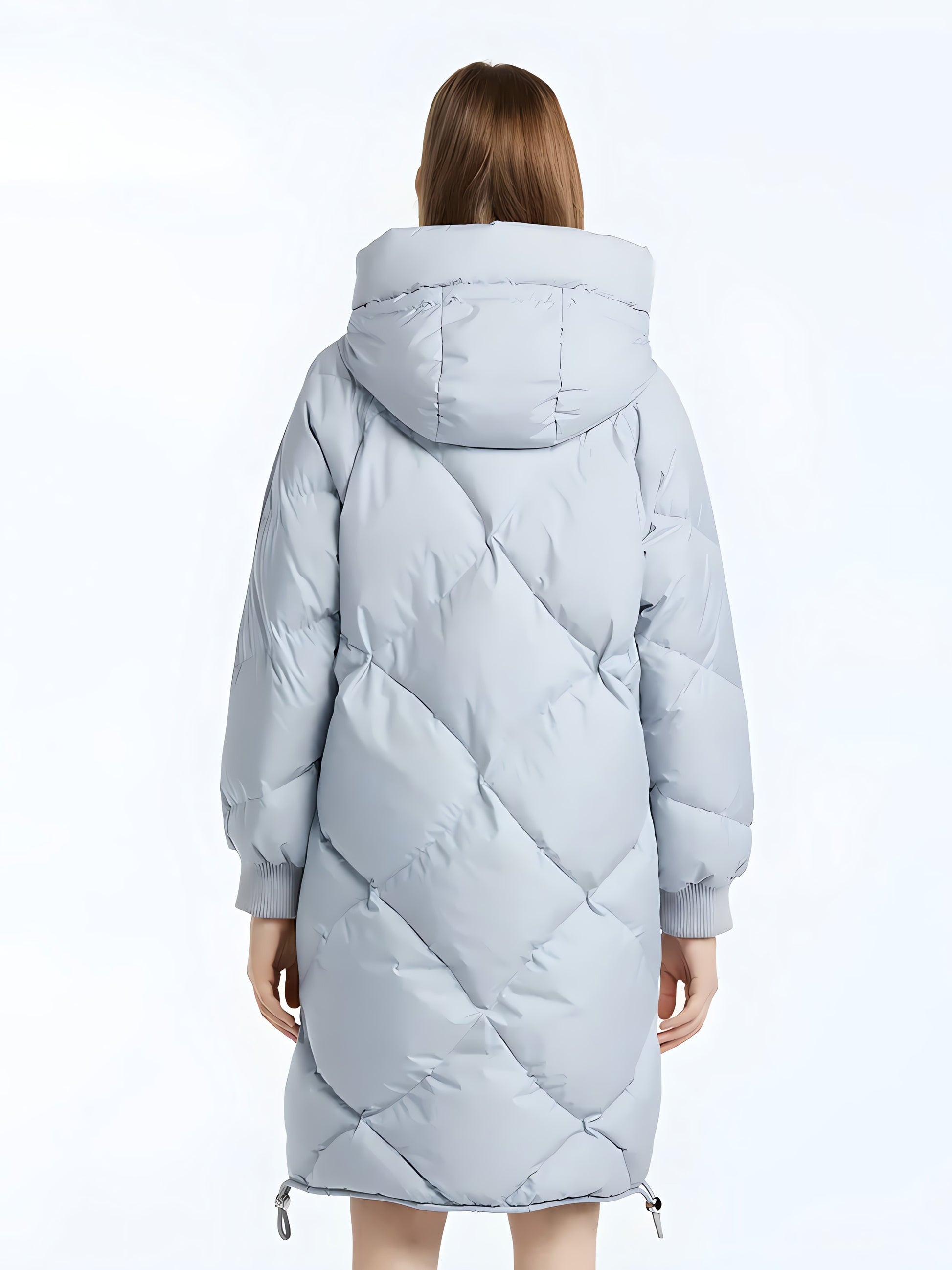 Hooded Zip-Up Long Puffer Coat - KAYSMAR