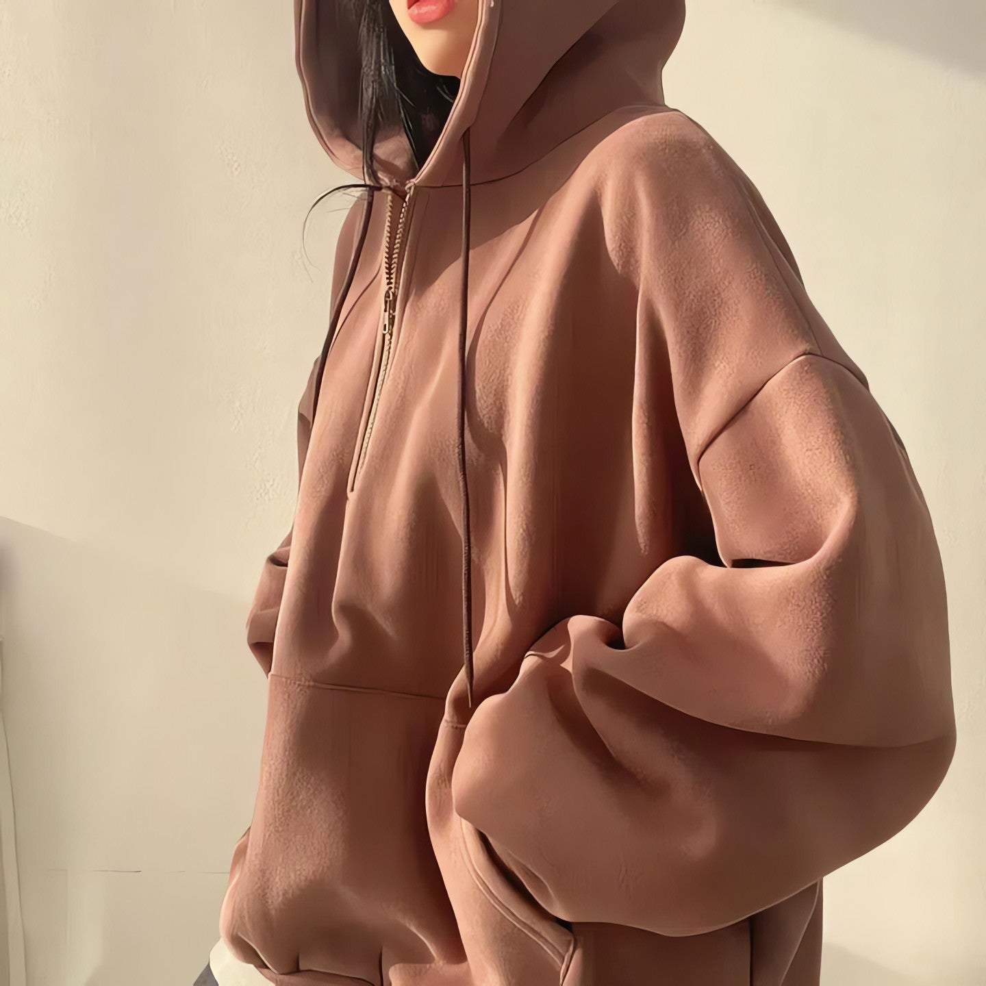 Indie Oversized Zip Up Hoodie - KAYSMAR