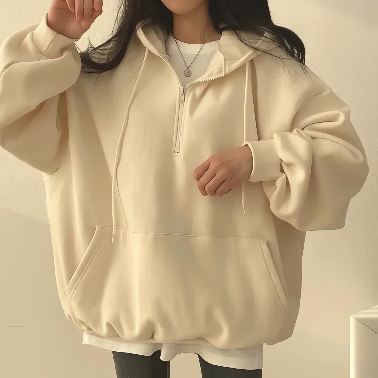Indie Oversized Zip Up Hoodie - KAYSMAR